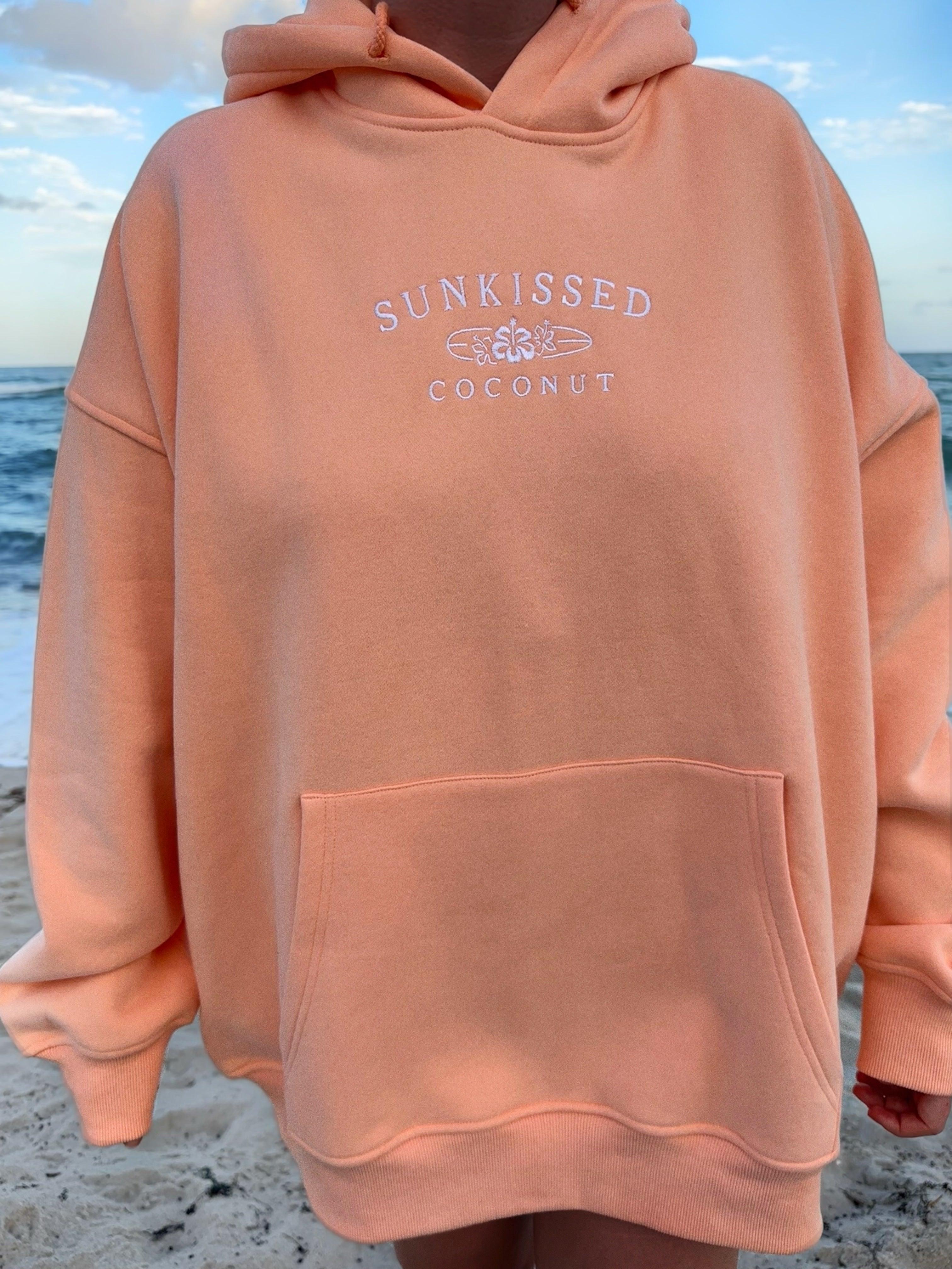 Sherbet Orange Sunkissedcoconut Logo Embroider Hoodie Girls Product Image