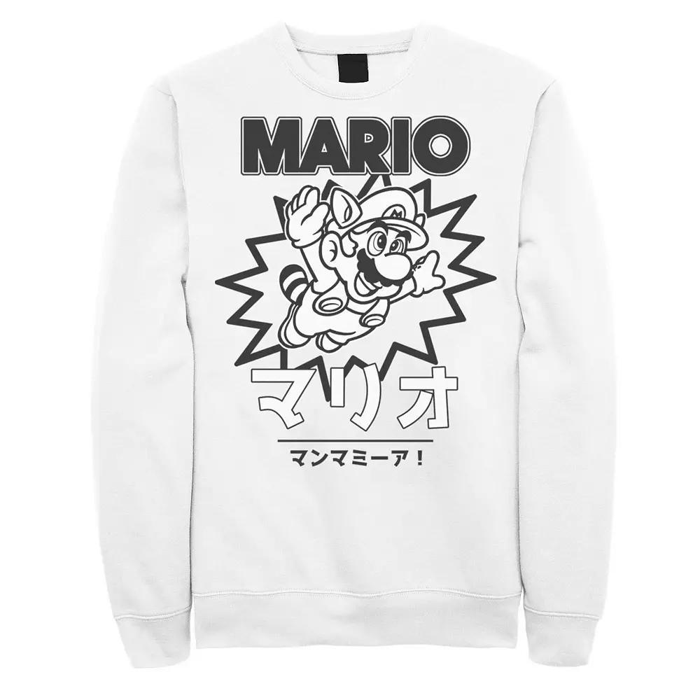 Men's Nintendo Super Mario Mario Flyin Kanji Sweatshirt,  Product Image