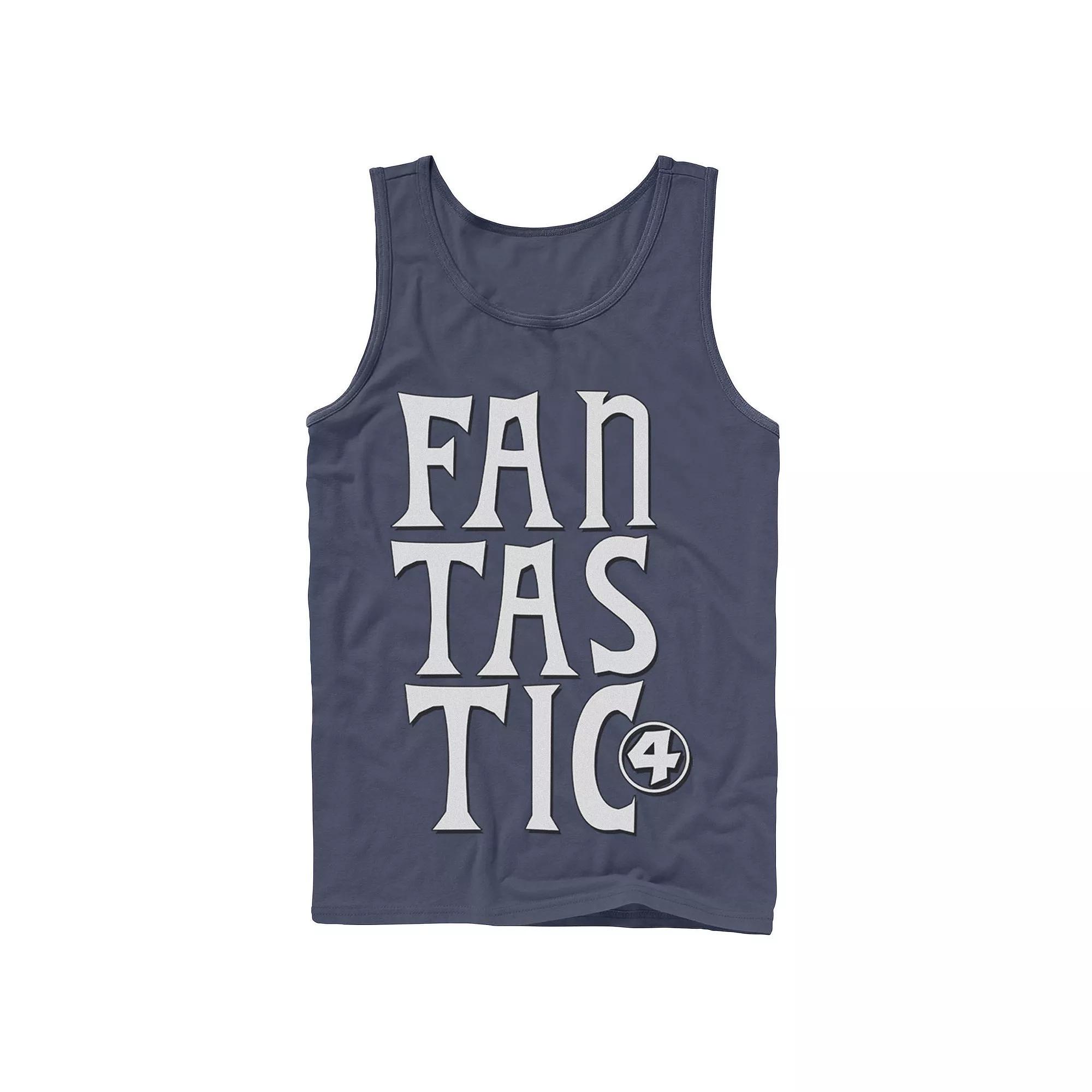 Men's Marvel Fantastic Four Triple Stacked Text Tank Top,  Product Image