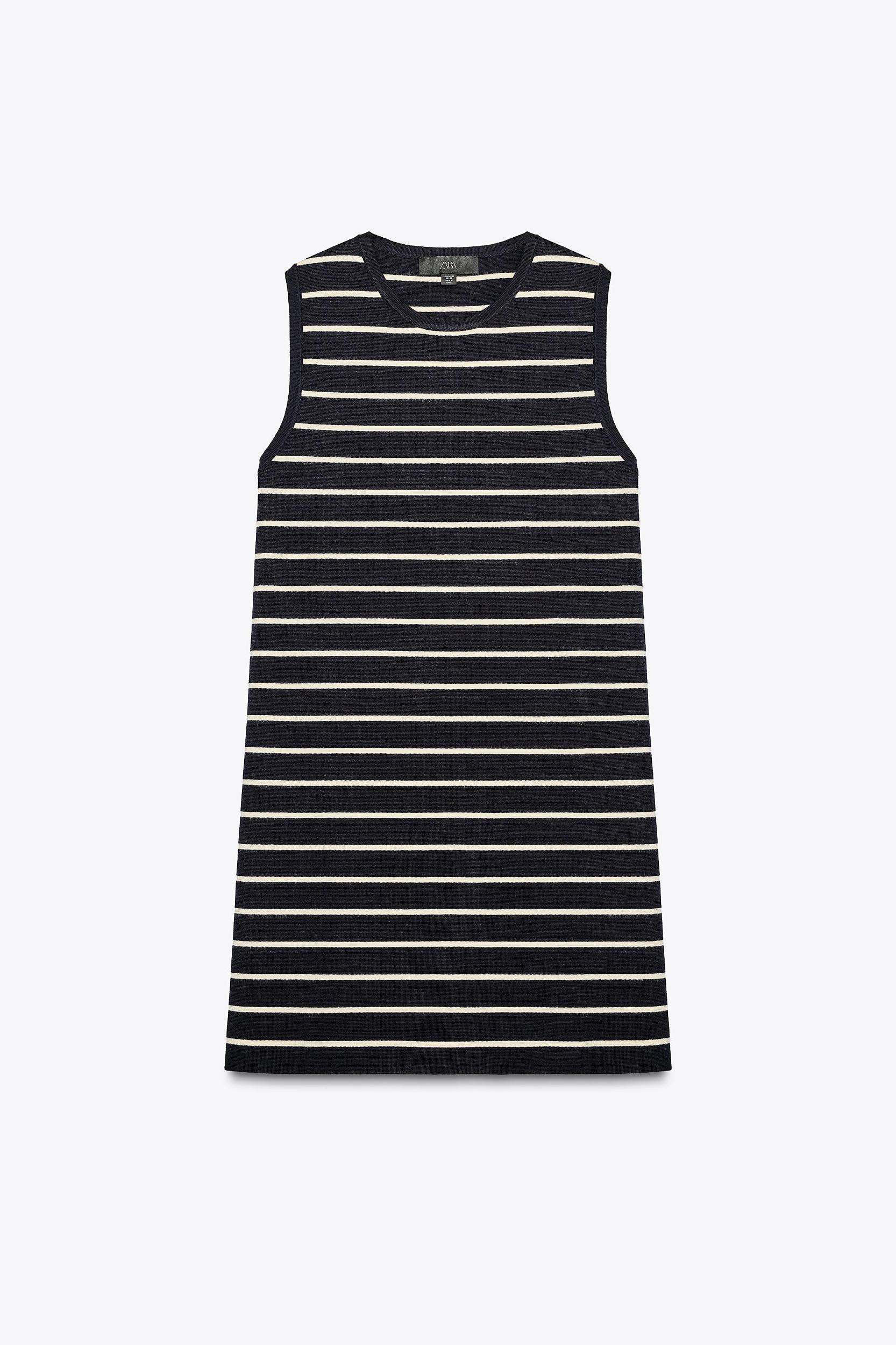 STRIPED KNIT MINI DRESS Product Image