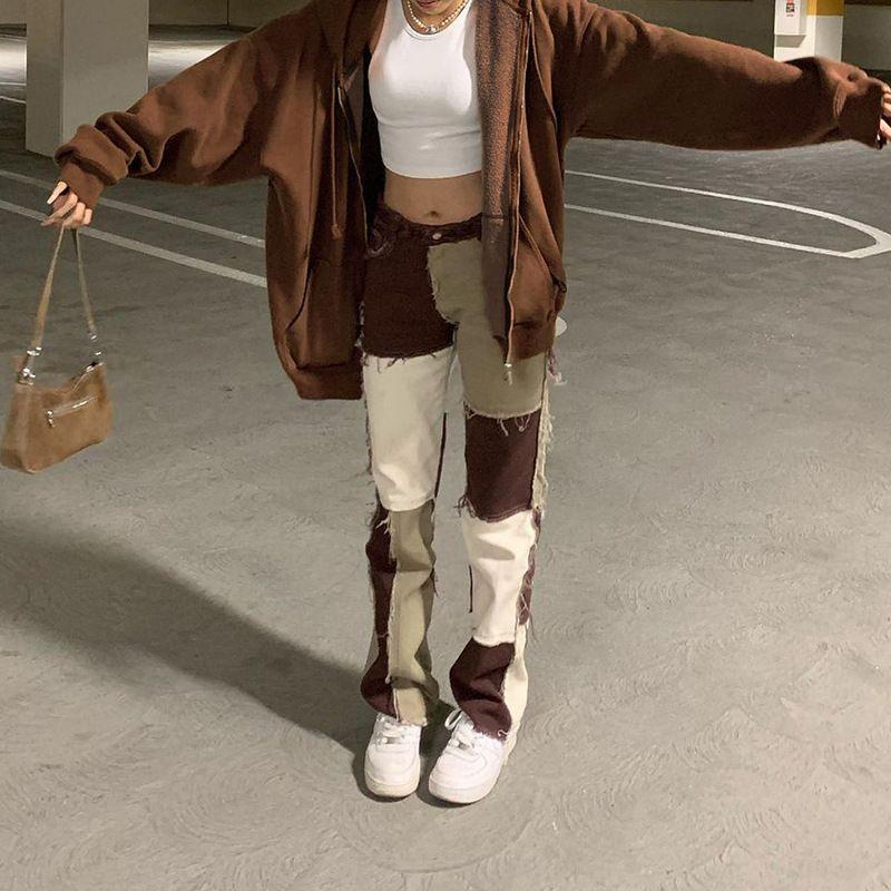 Plain Zip-Up Hoodie Product Image