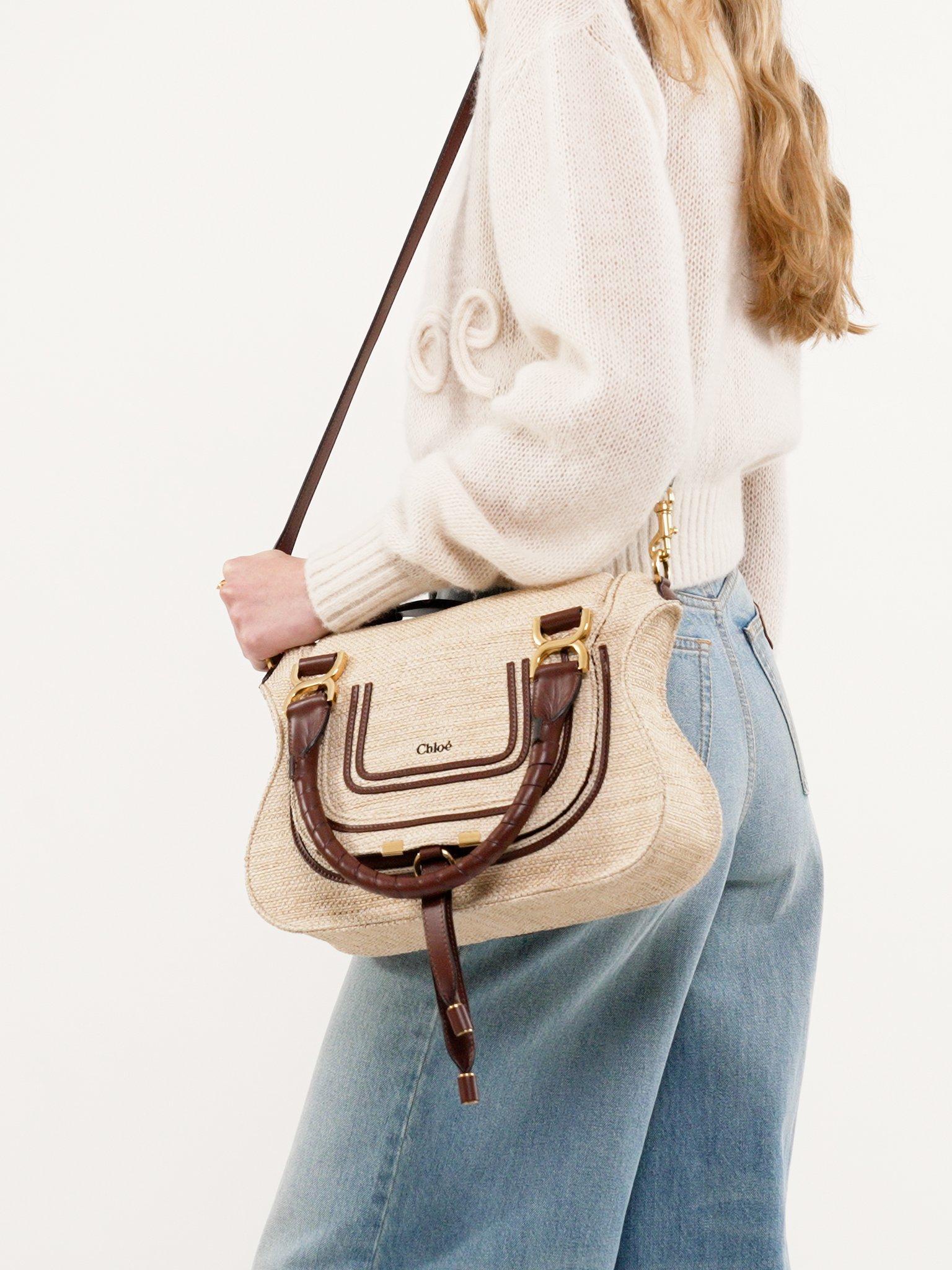 Small Marcie bag in raffia-effect fibers Product Image