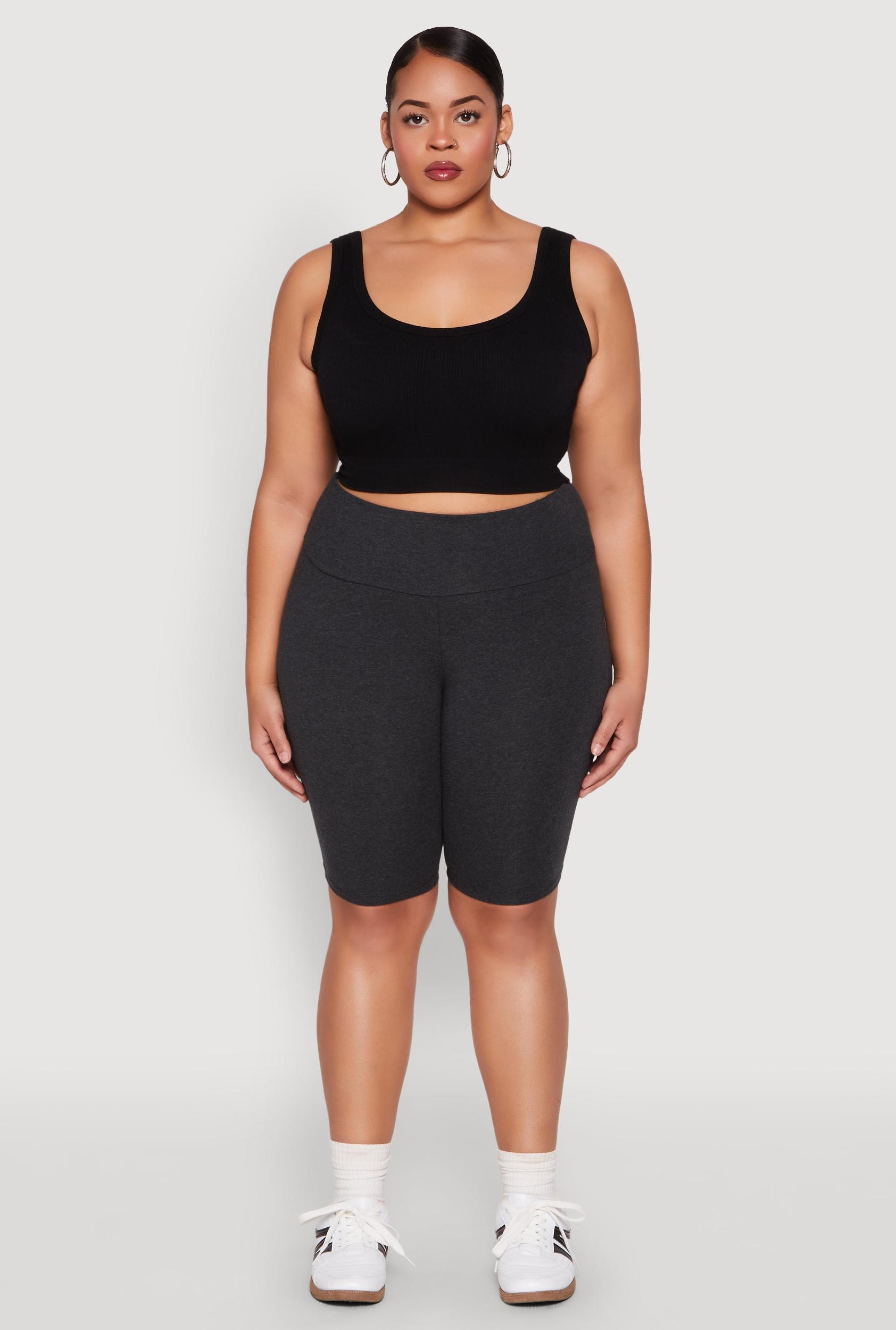 Womens Plus Size High Waisted Bike Shorts Product Image