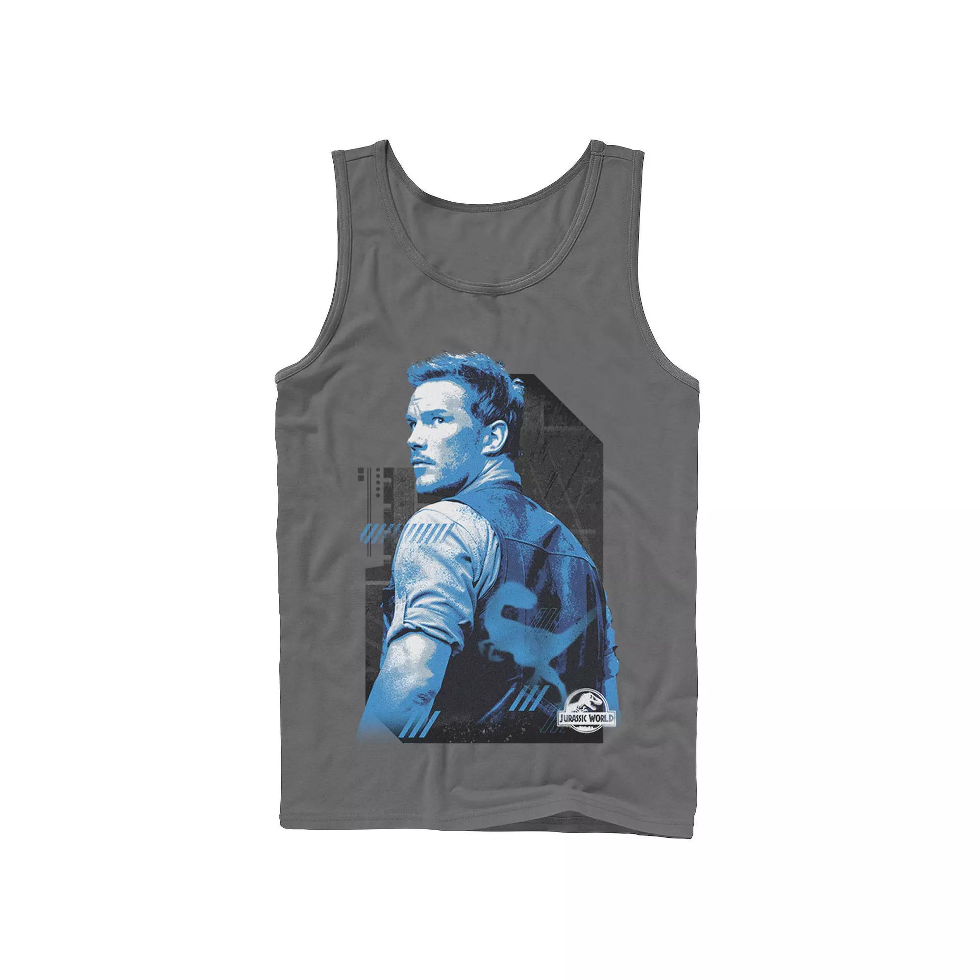 Men's Jurassic World Owen Blue Tone Portrait Tank Top,  Product Image