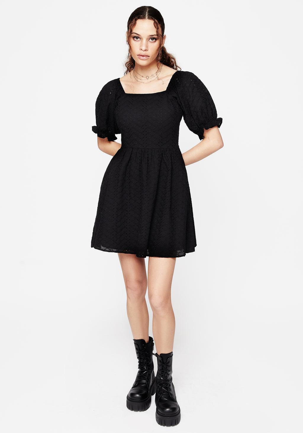 Euthymia Broderie Puff Sleeve Mini Dress Product Image