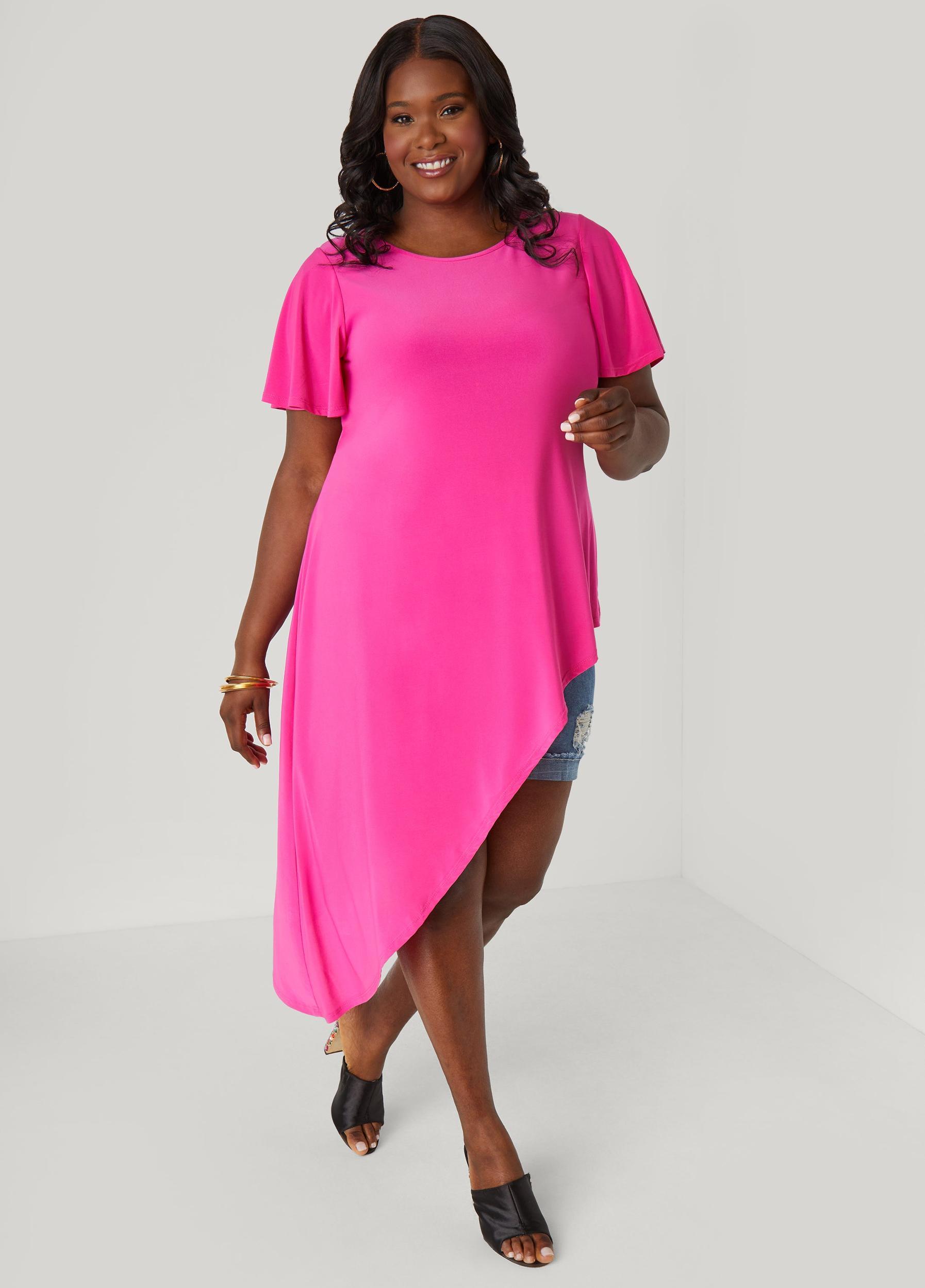 Asymmetric Stretch Knit Top Product Image