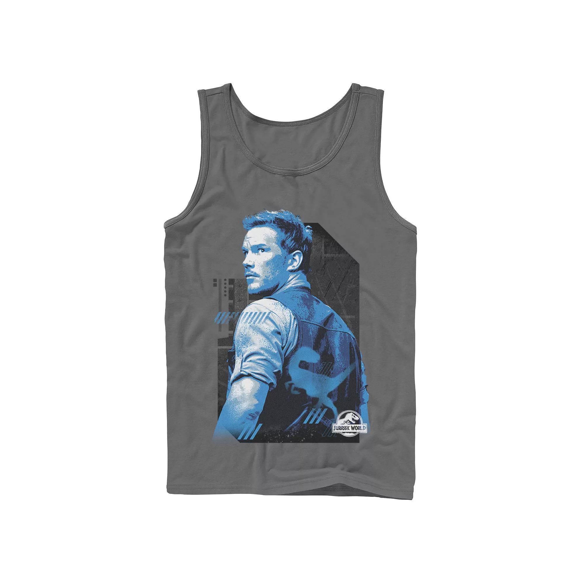 Men's Jurassic World Owen Blue Tone Portrait Tank Top,  Product Image