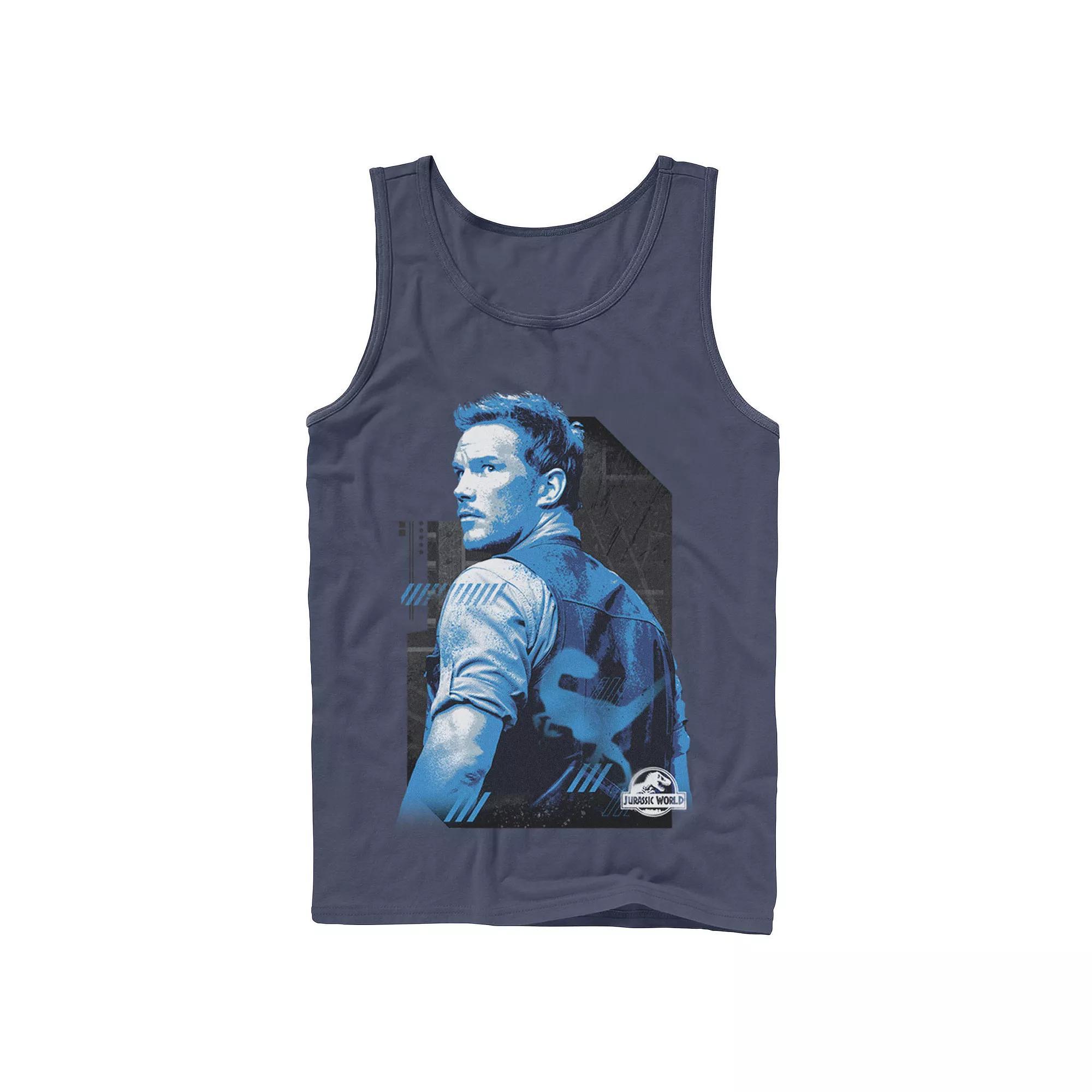 Men's Jurassic World Owen Blue Tone Portrait Tank Top,  Product Image
