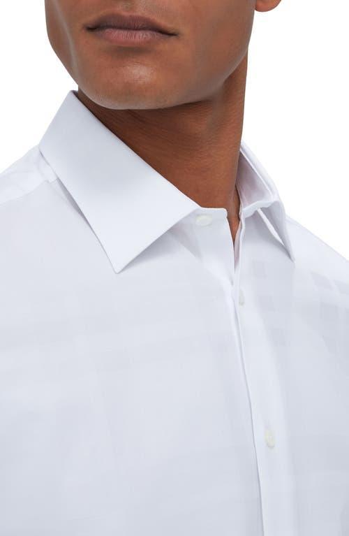 BUGATCHI Julian Shaped Fit Solid Cotton Button-up Shirt In White Product Image