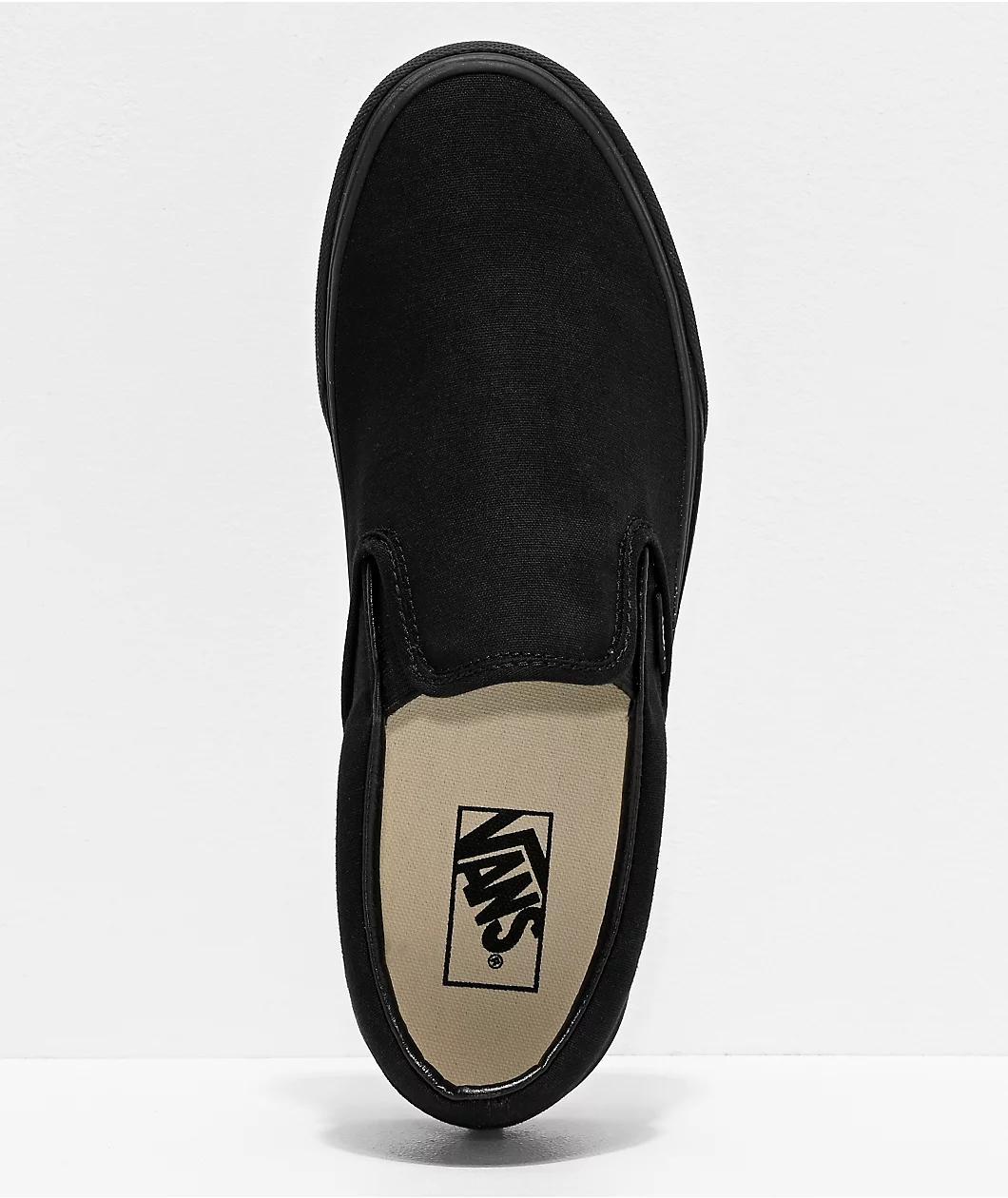 Vans Slip-On Monochromatic Black Skate Shoes Product Image