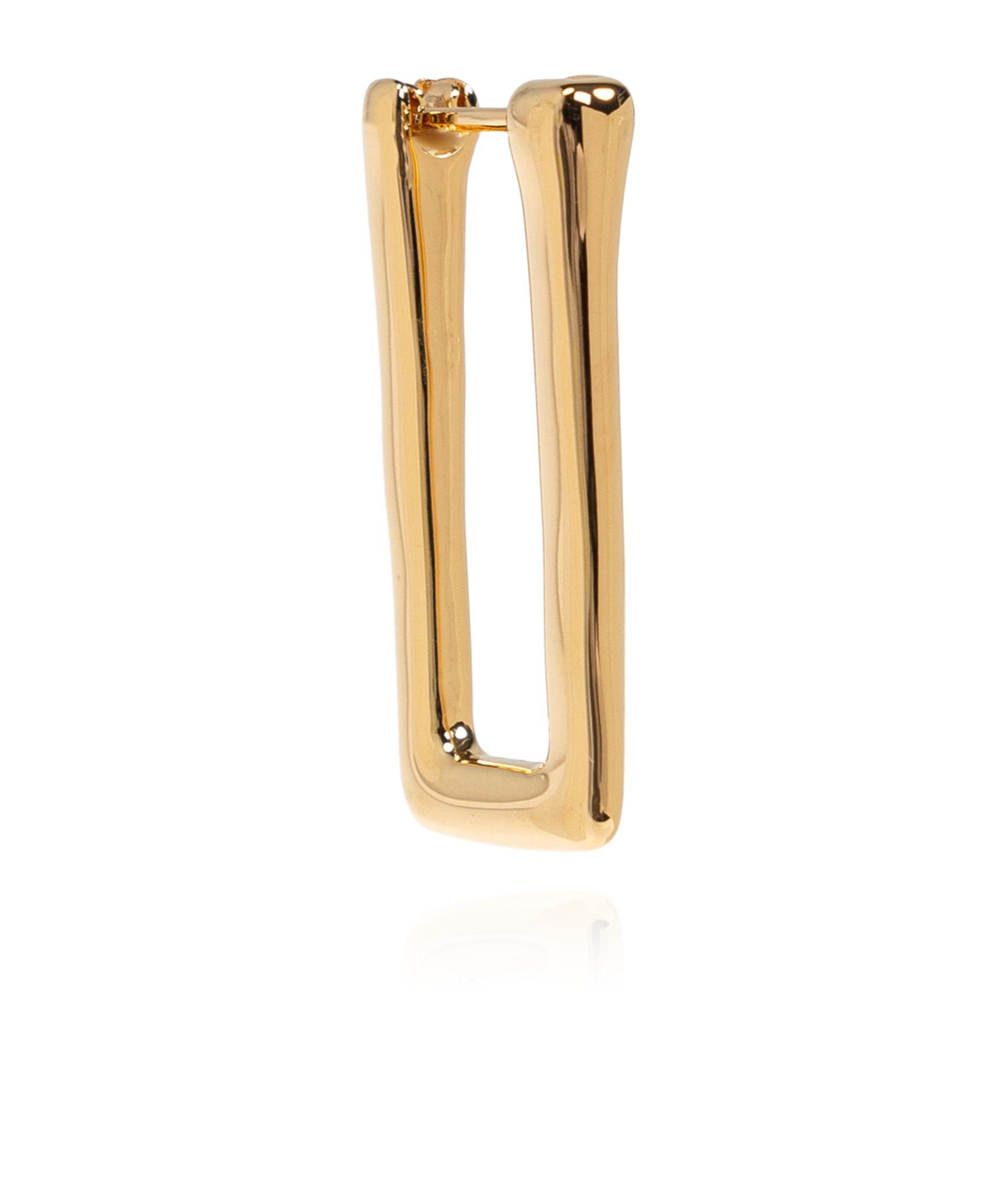 JIL SANDER Rectangular Hoop Earrings In Yellow Product Image