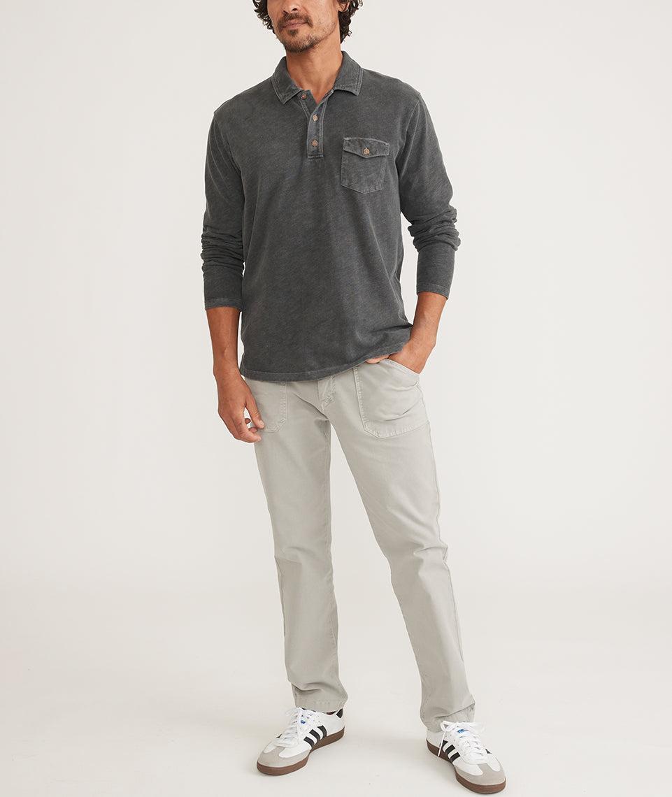 Vintage Heavy Slub Long Sleeve Polo Product Image