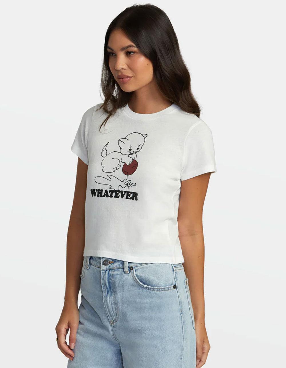 RVCA Whatever Womens Crop Tee - WHITE Product Image