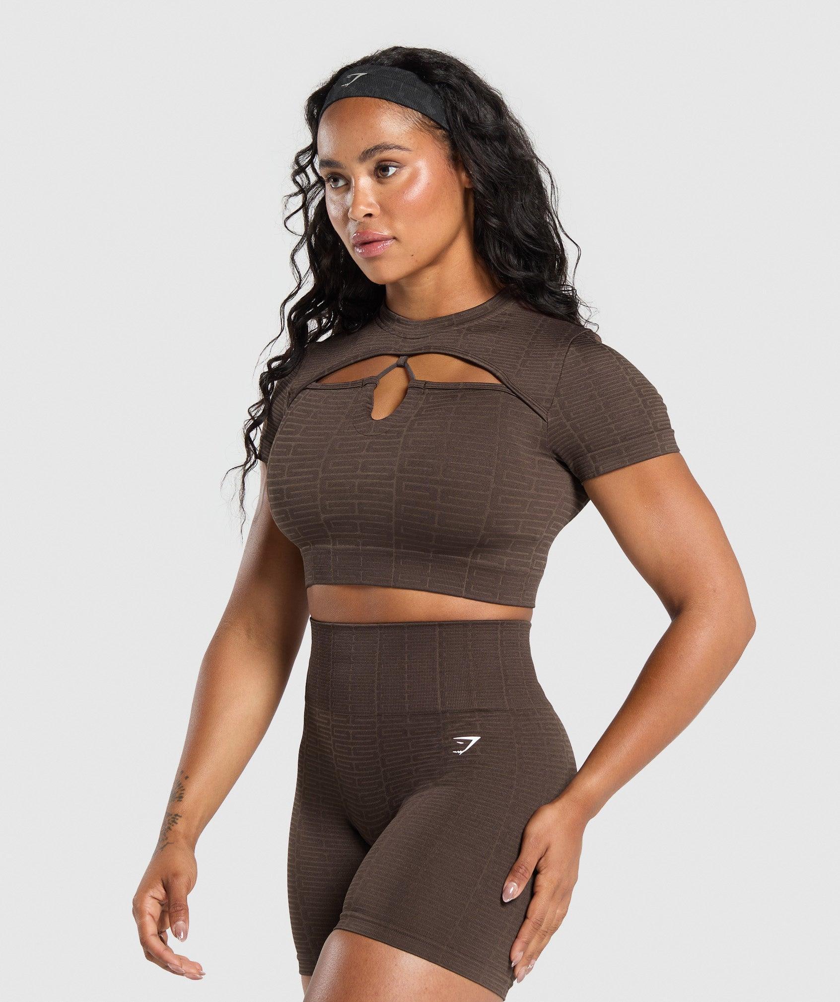 Adapt Monogram Seamless Ruched Crop Top Product Image
