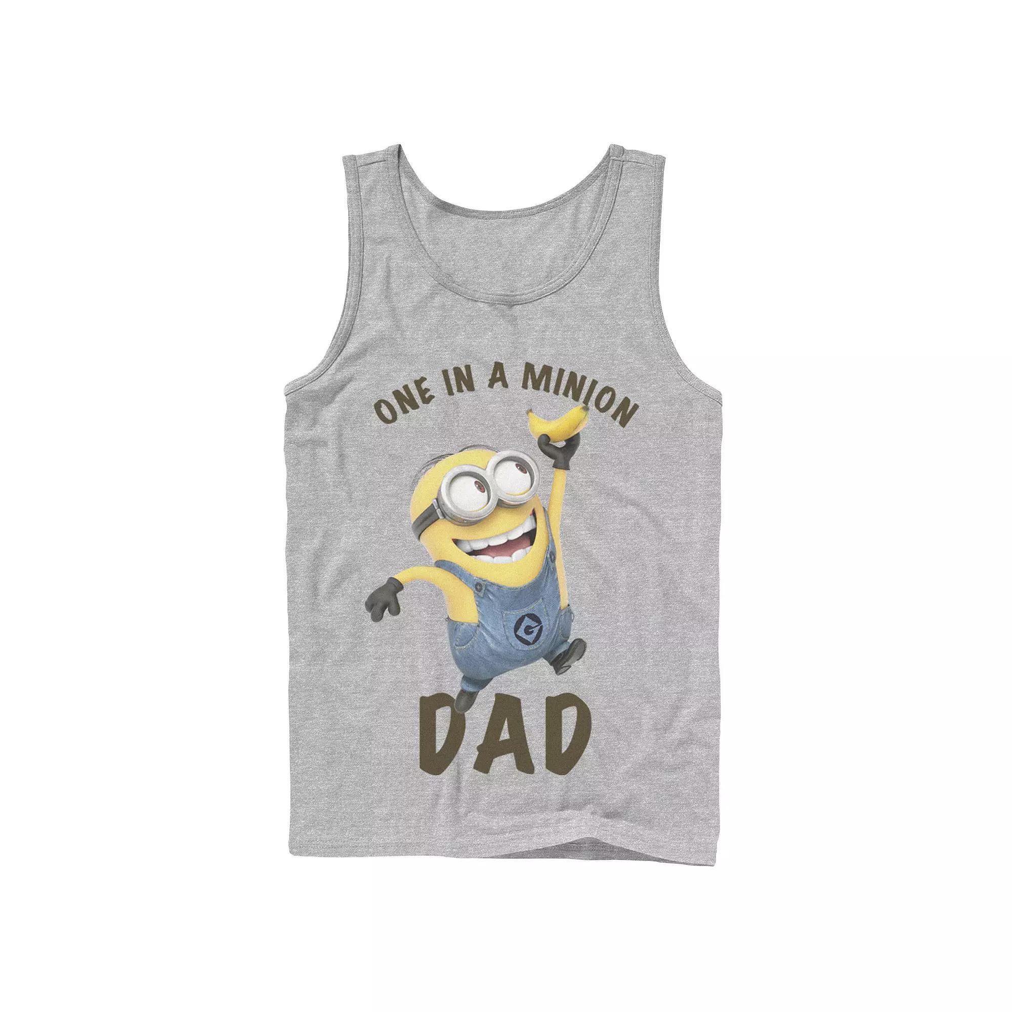 Men's Despicable Me Minions 'Tis The Season To Be Jolly Banana Tank Top, Size: XXL, Athletic Grey Product Image