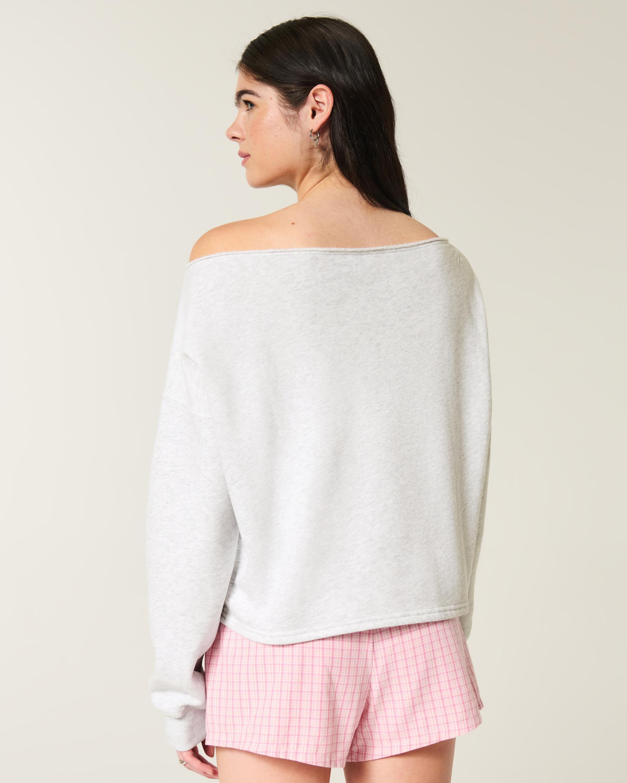 Easy Graphic Double Off-the-Shoulder Sweatshirt Product Image