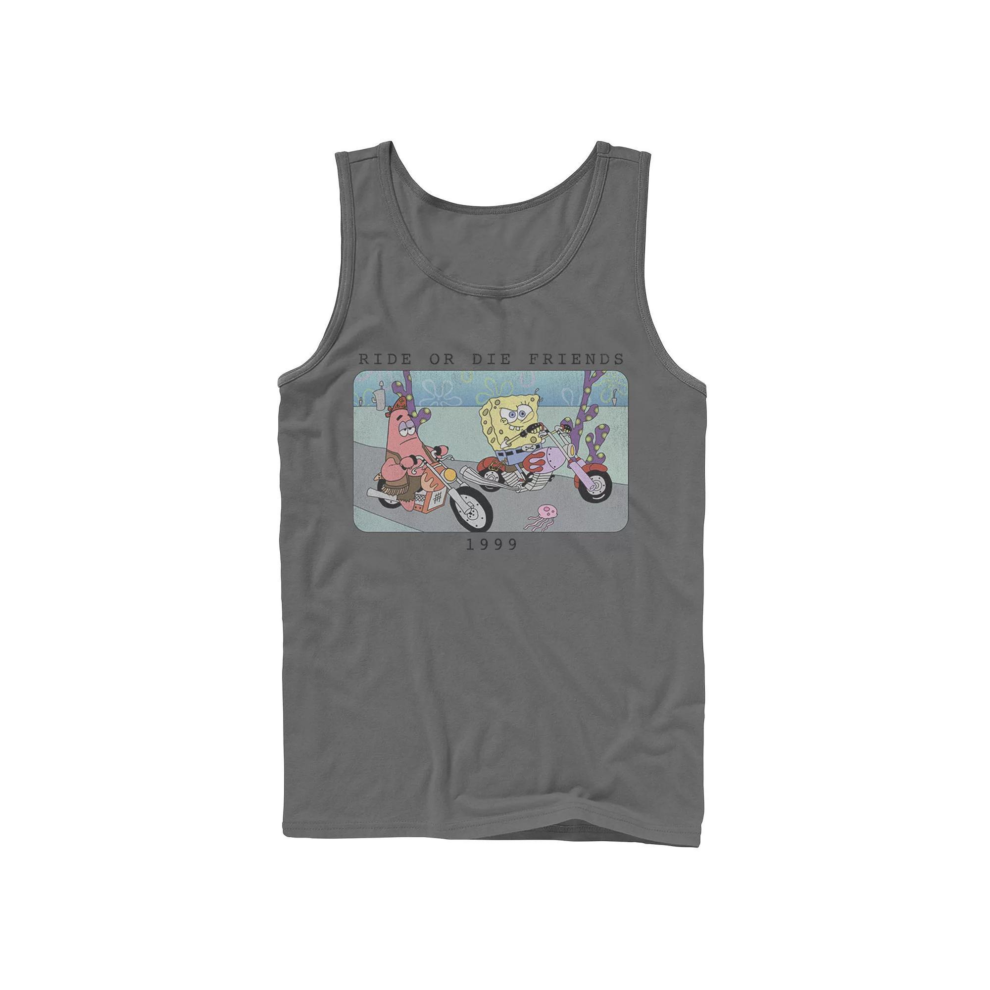 Men's Nickelodeon SpongeBob SquarePants Ride Or Die Friends 1999 Portrait Graphic Tank Top,  Product Image