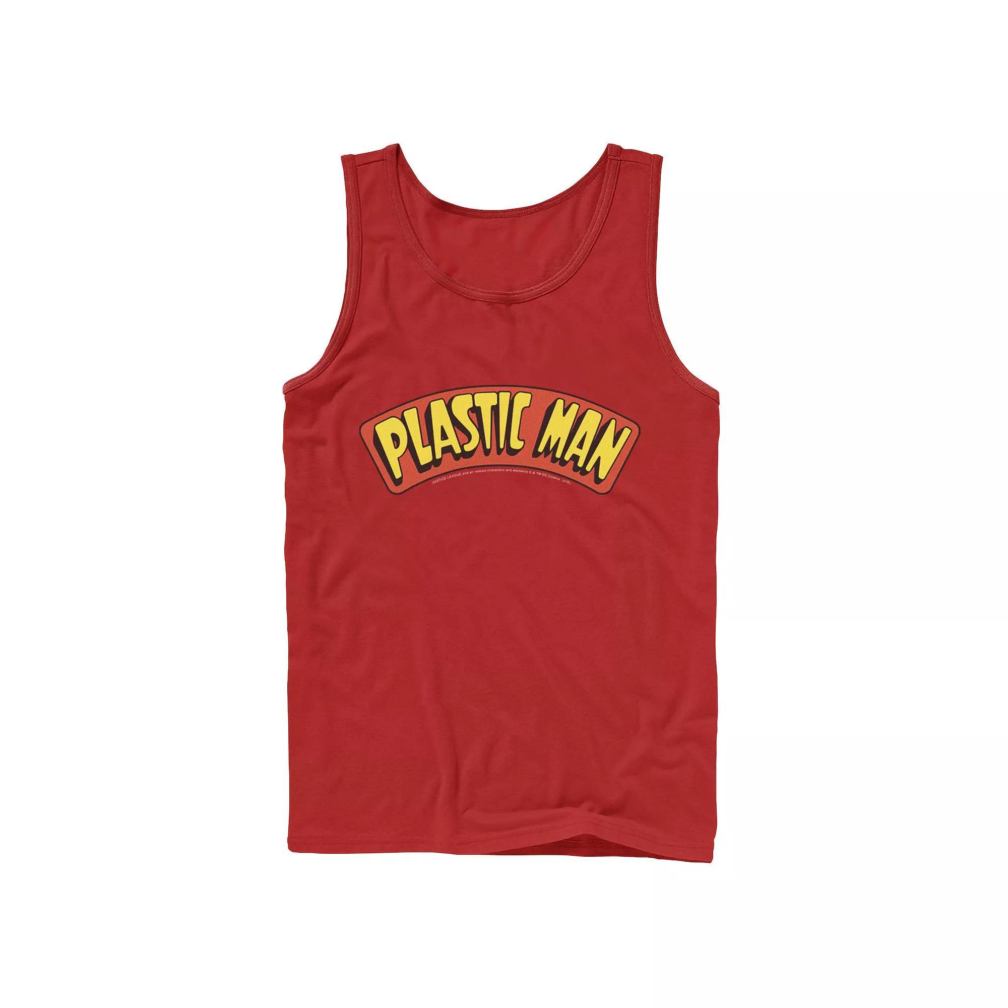 Men's DC Comics Plastic Man Text Logo Poster Tank Top,  Product Image