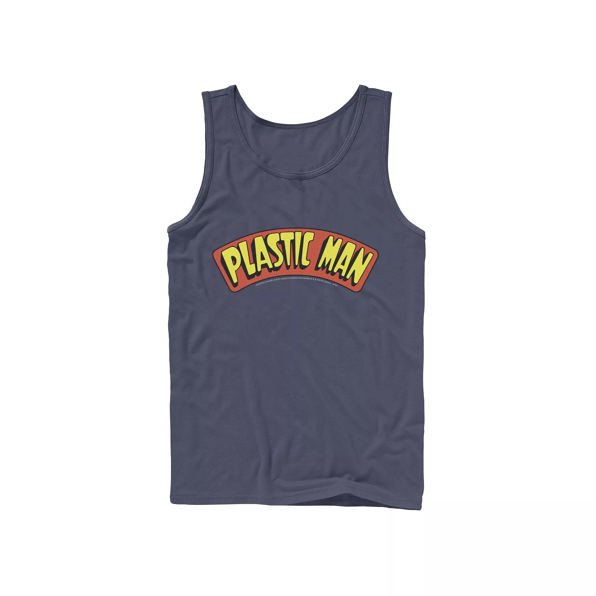 Men's DC Comics Plastic Man Text Logo Poster Tank Top,  Product Image