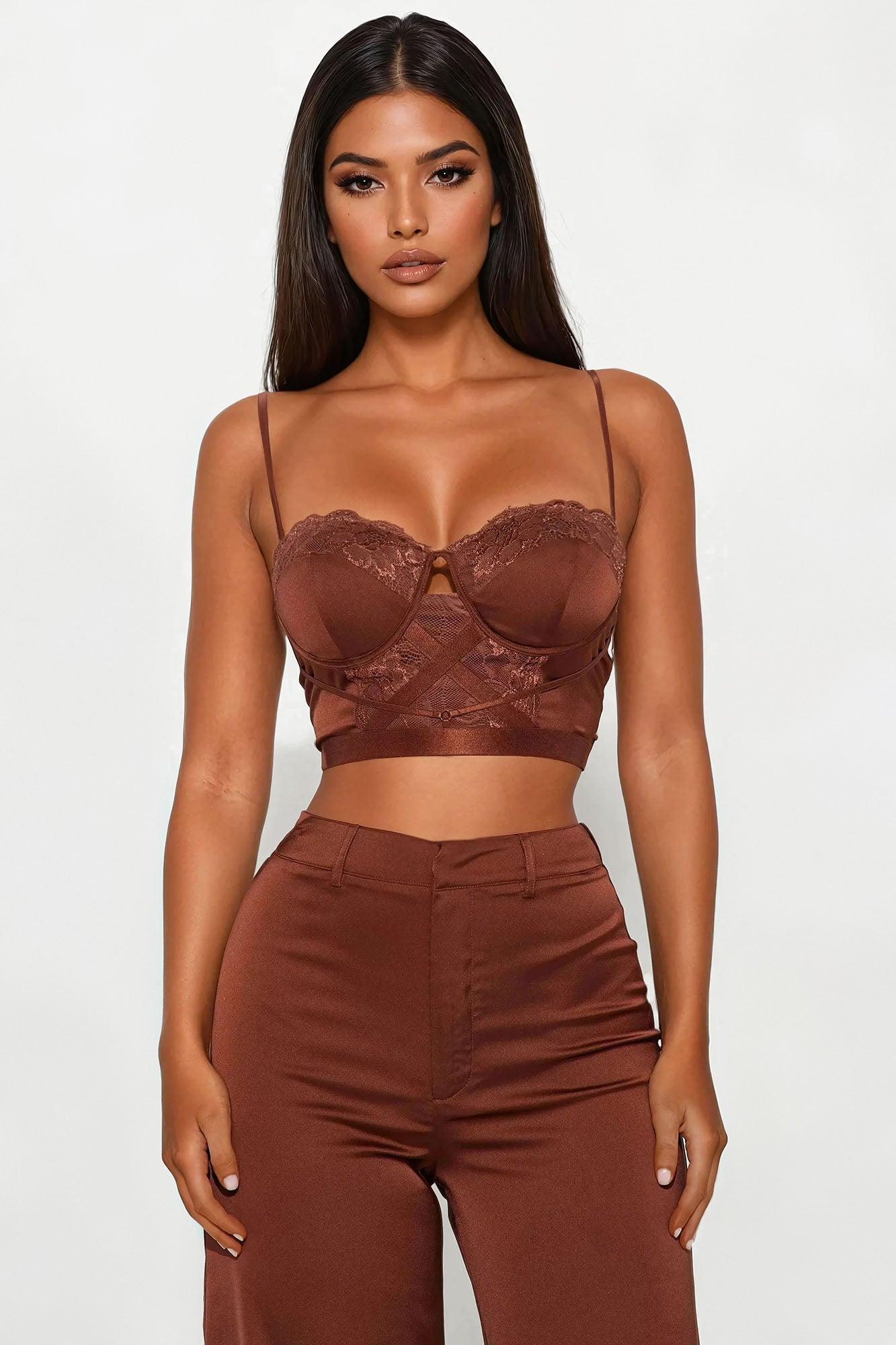 In Your Dreams Pant Set - Chocolate Female Product Image