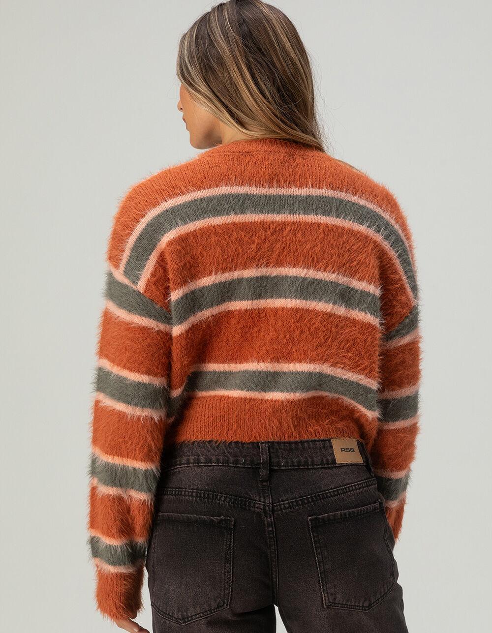 FULL TILT Fuzzy Striped Womens Sweater Product Image