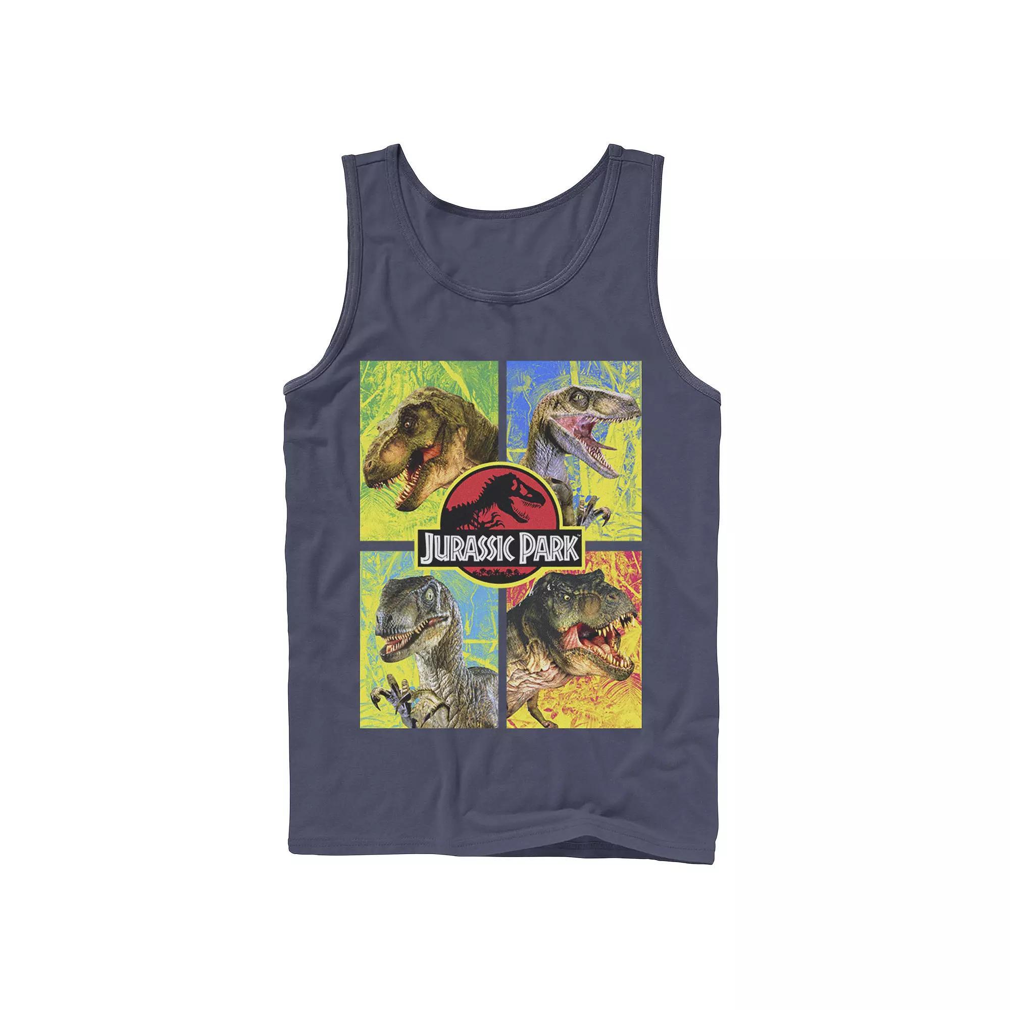 Men's Jurassic Park Four Different Dinosaur Faces Tank Top,  Product Image