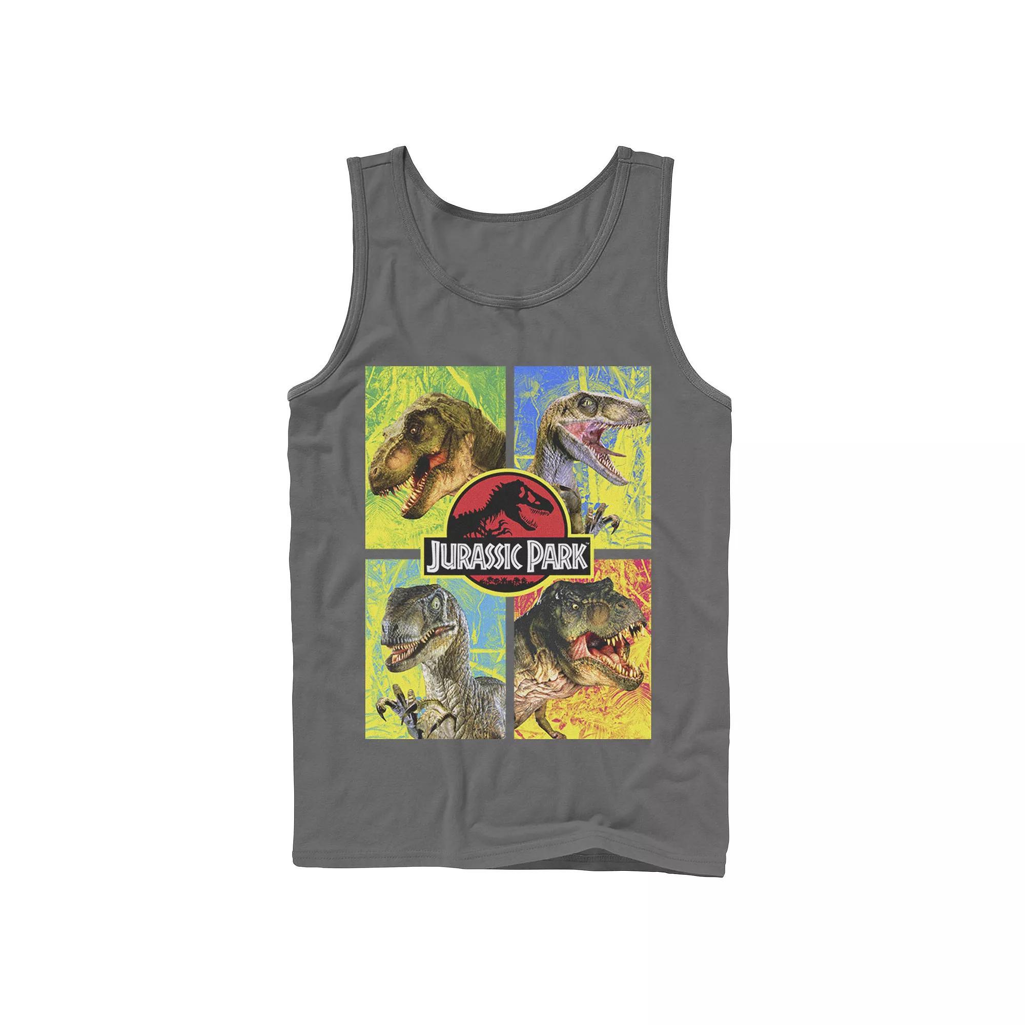 Men's Jurassic Park Four Different Dinosaur Faces Tank Top,  Product Image