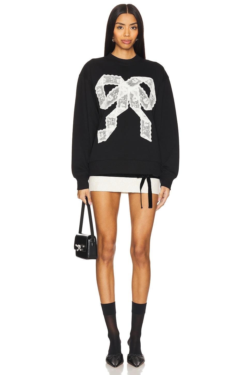 Lace Bow Sweatshirt Yuhan Wang Product Image