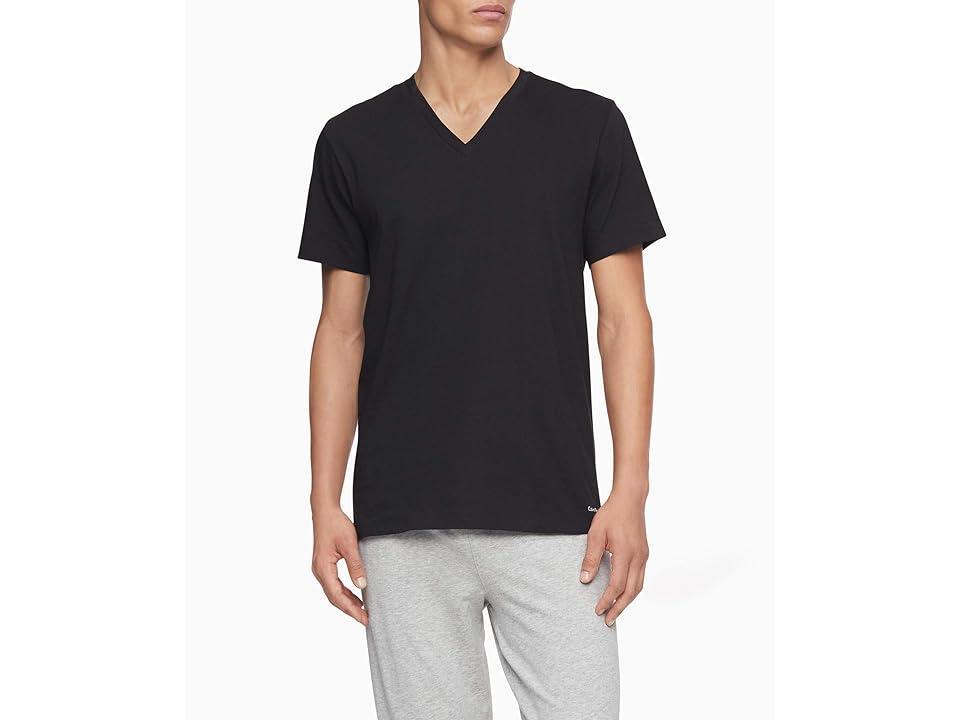 Men's Calvin Klein Classics 3-pack V-neck Tee, Size: Small, Black Product Image