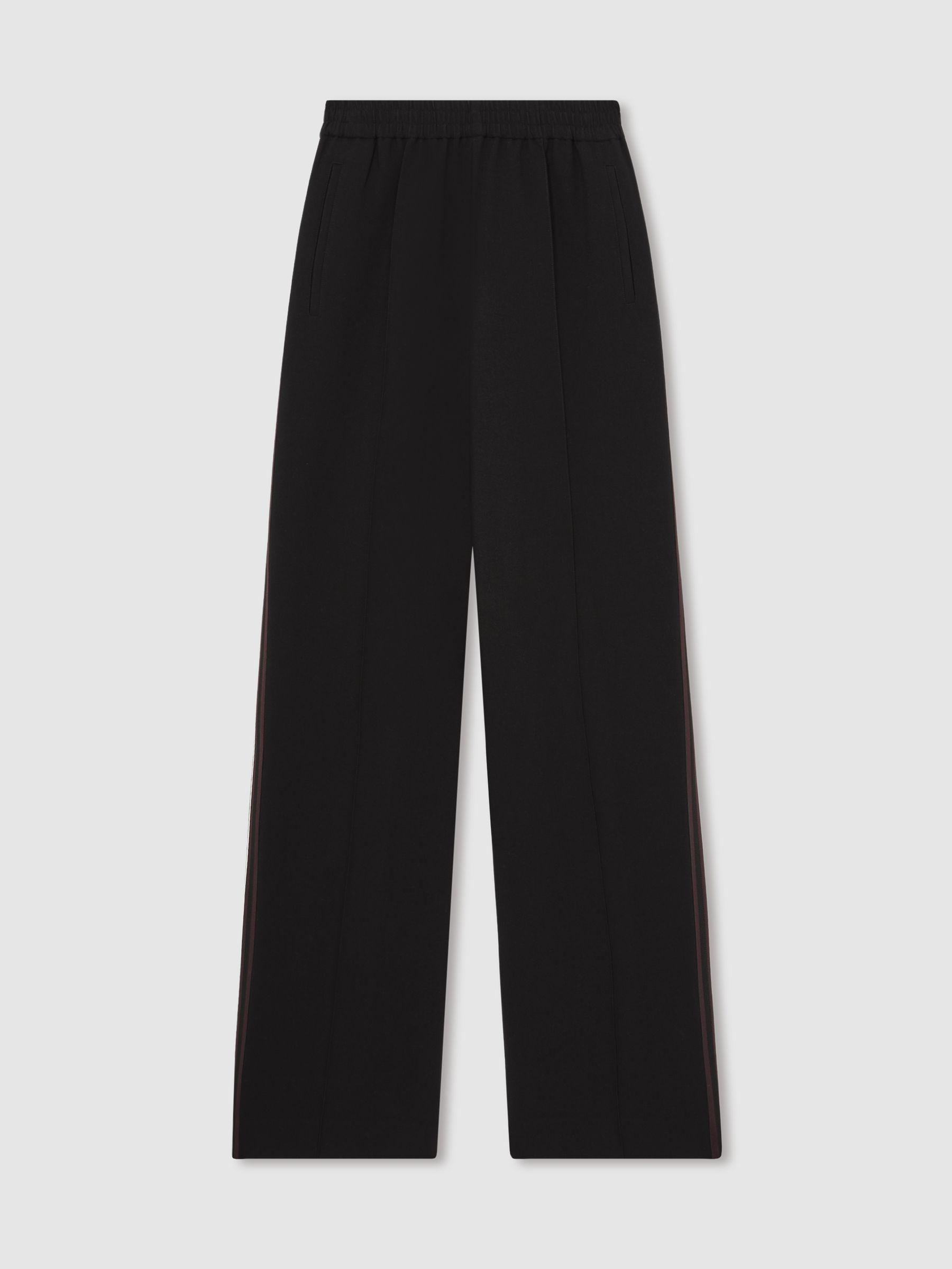 Side-Stripe Tapered Trousers in Black Product Image