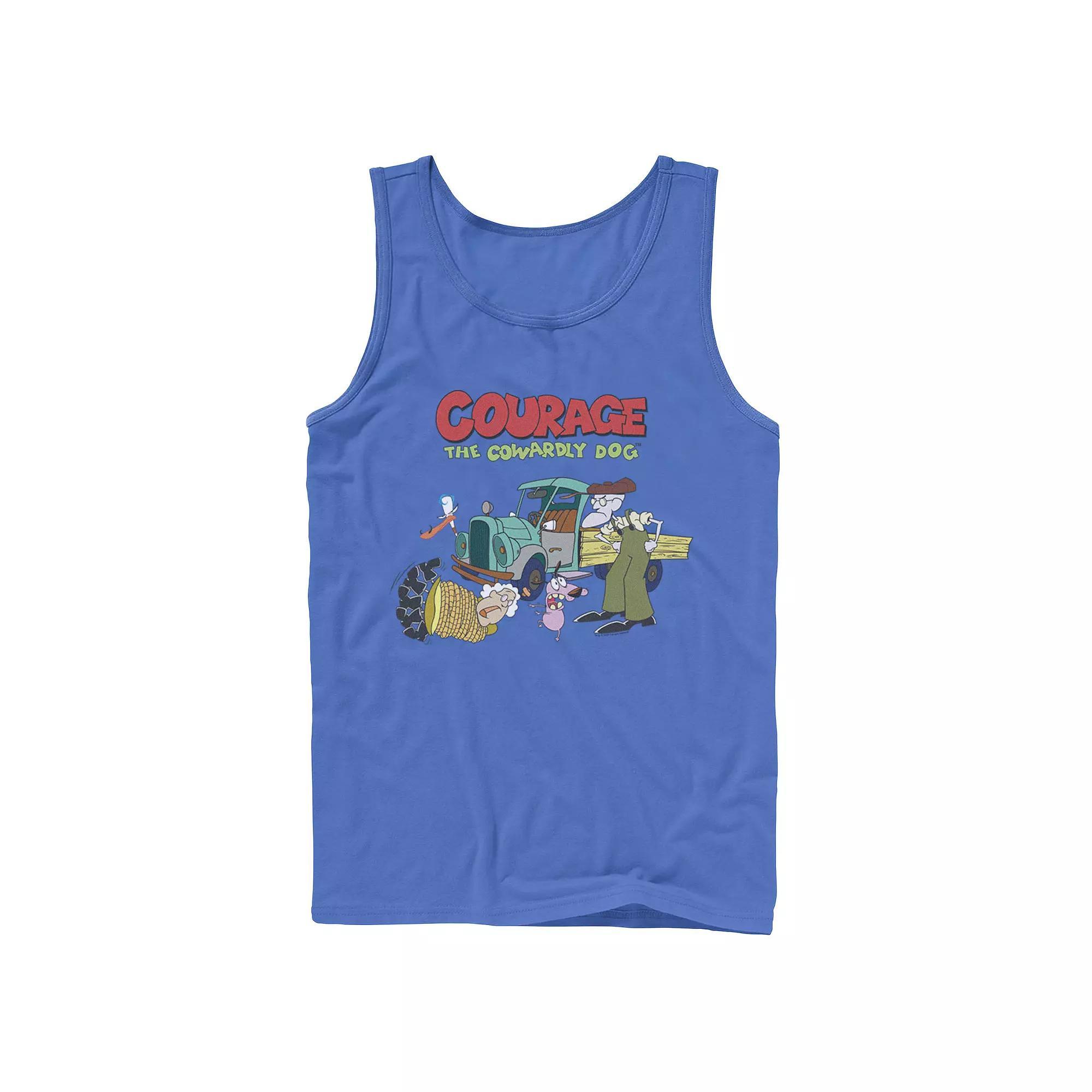 Men's Courage The Cowardly Dog Scene Logo Tank Top,  Product Image