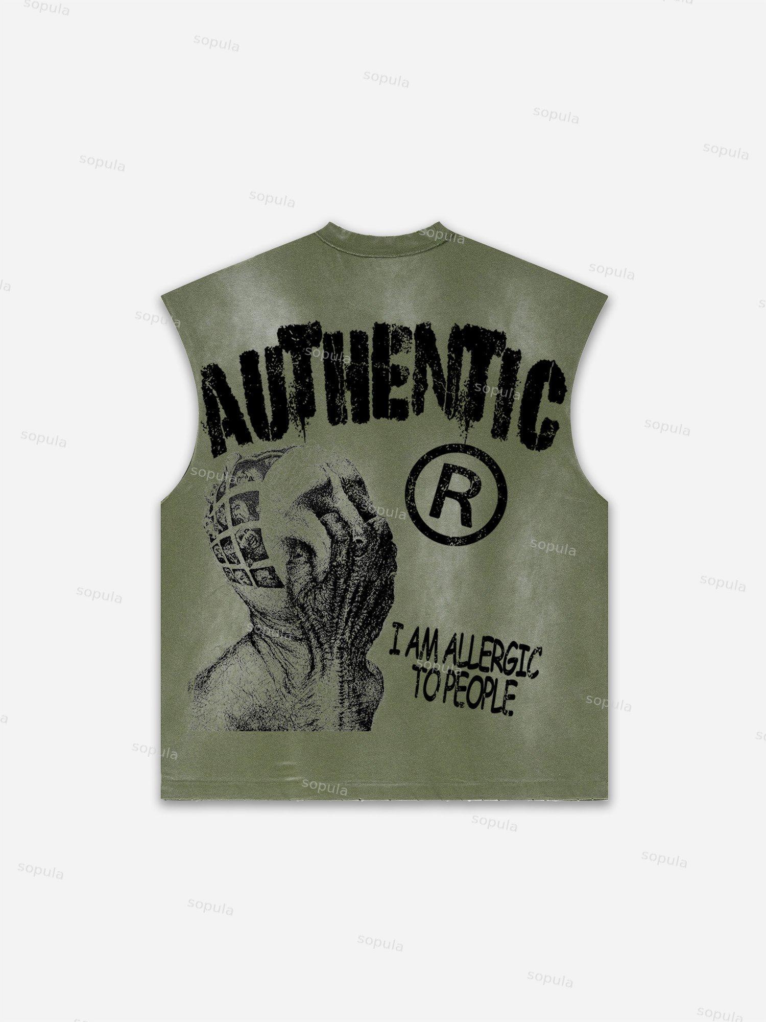 Captivity Live Free Or Die Print Distressed Tank Top Product Image