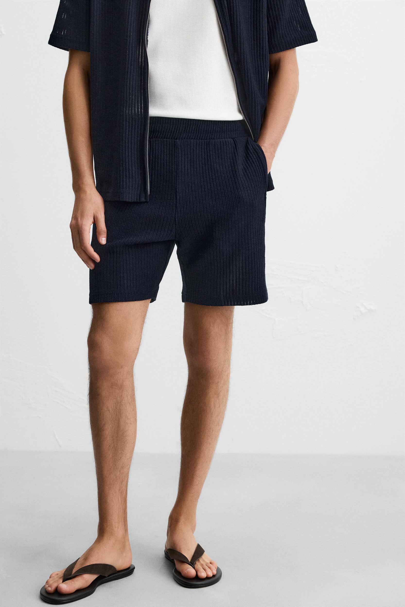 OPEN WEAVE TEXTURED SHORTS Product Image