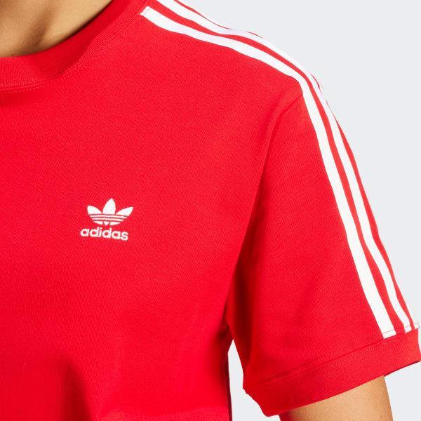 adidas Adicolor 3-Stripes Tee Better Scarlet XL Womens Product Image