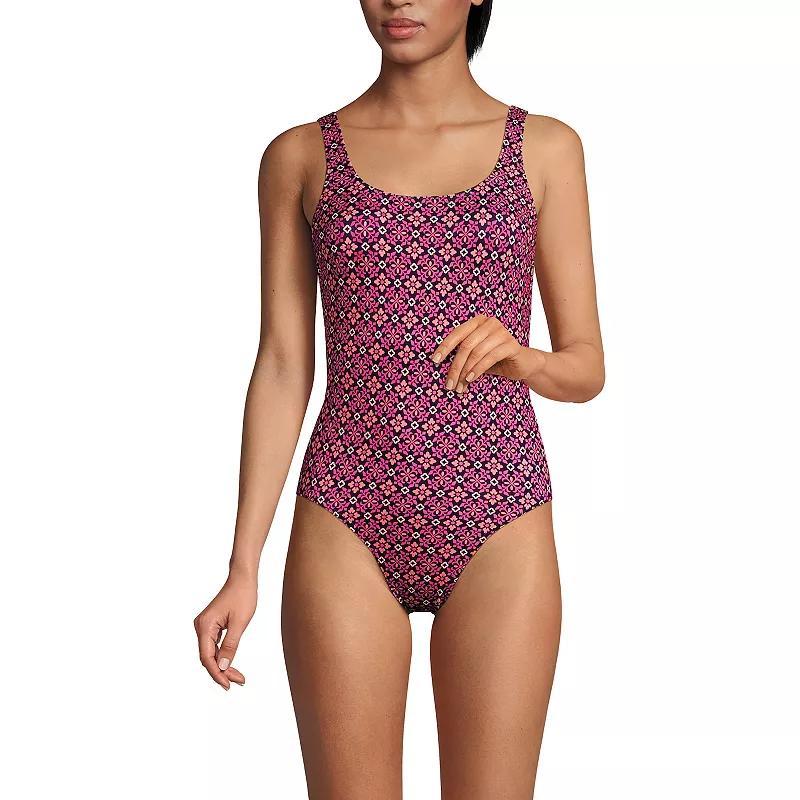 Womens Lands End Tugless Sporty UPF 50 One-Piece Swimsuit Product Image