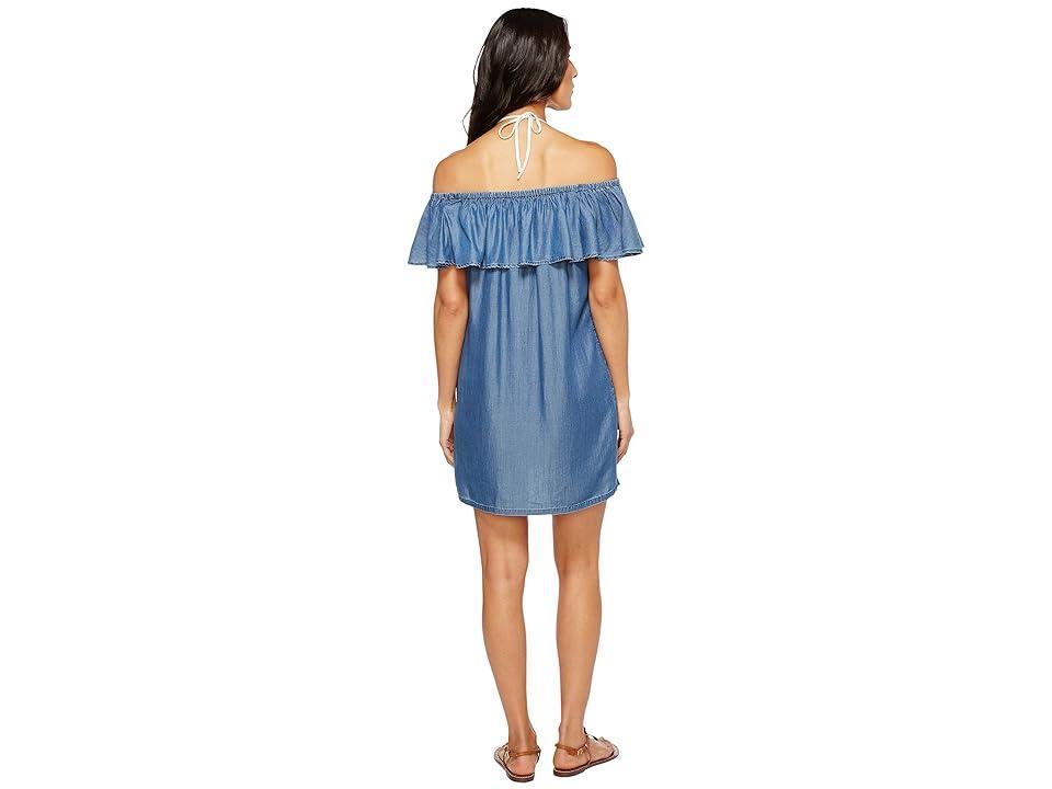 Tommy Bahama Chambray Off the Shoulder Dress Cover-Up (Chambray) Women's Swimwear Product Image