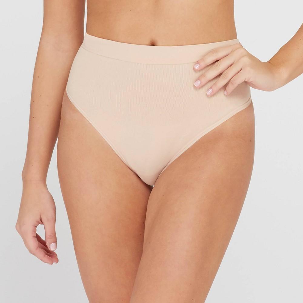 ASSETS by SPANX Womens All Around Smoothers Thong - Beige XL Product Image