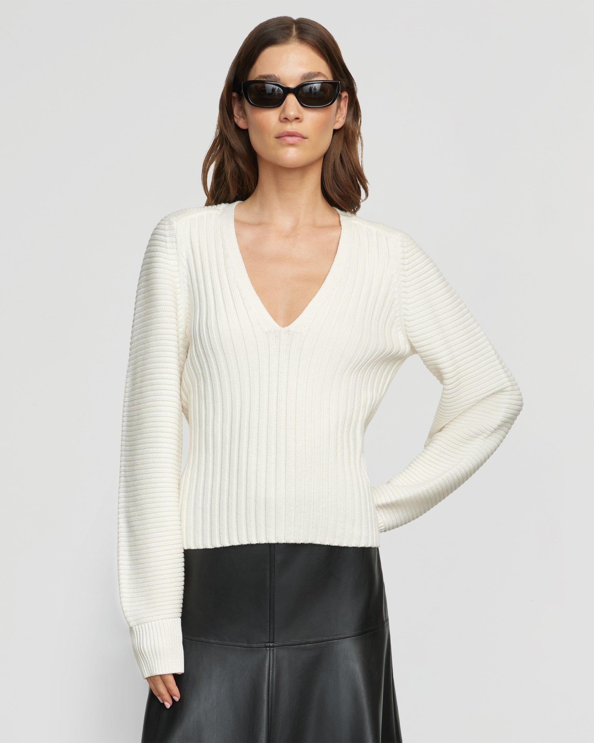 Sanne Ottoman-Knit V-Neck Sweater Product Image