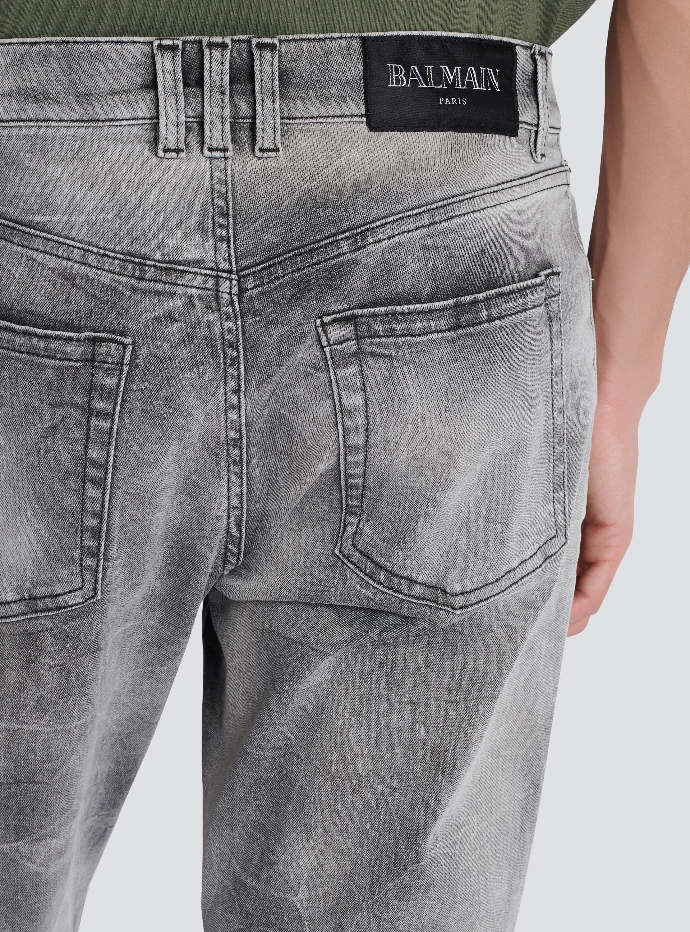 Grey denim regular-fit jeans Product Image