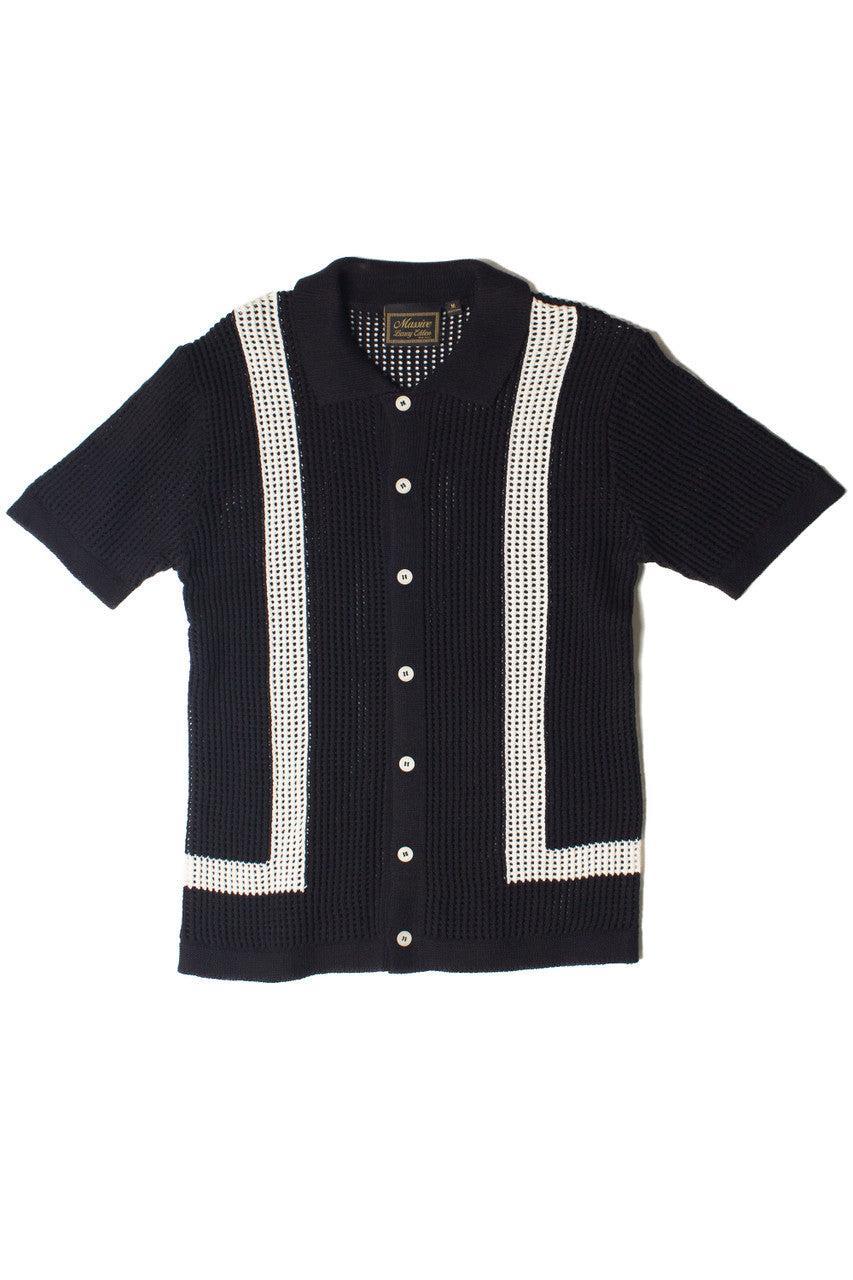 Crochet Bowling Style Button Up Shirt Product Image