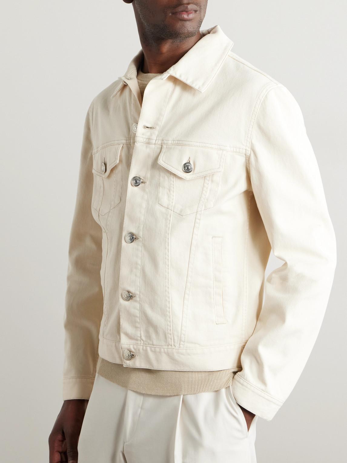 BRUNELLO CUCINELLI Slim-fit Denim Jacket In White Product Image