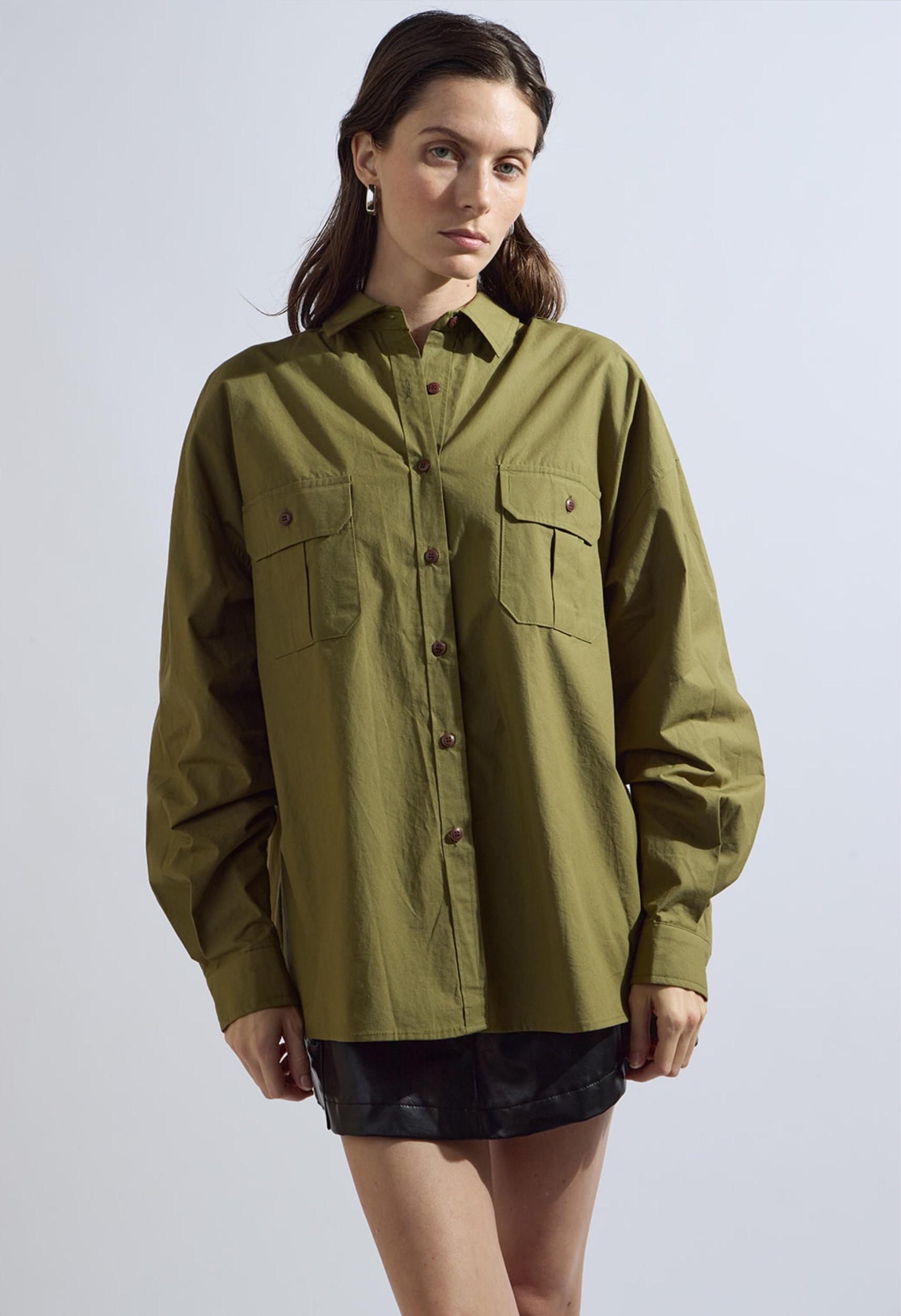 Jackie Olive Button Up Product Image