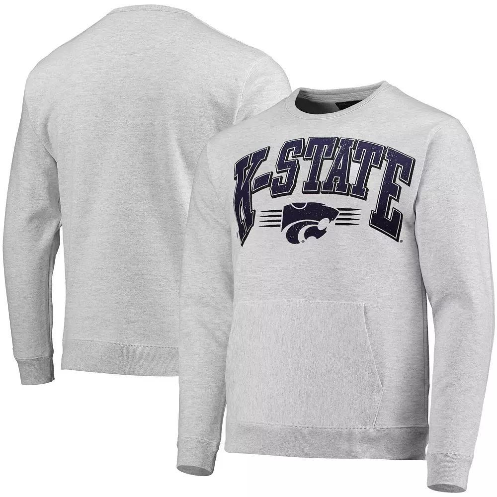 Men's League Collegiate Wear Heathered Gray Kansas State Wildcats Upperclassman Pocket Pullover Sweatshirt, Size: Small, Grey Product Image