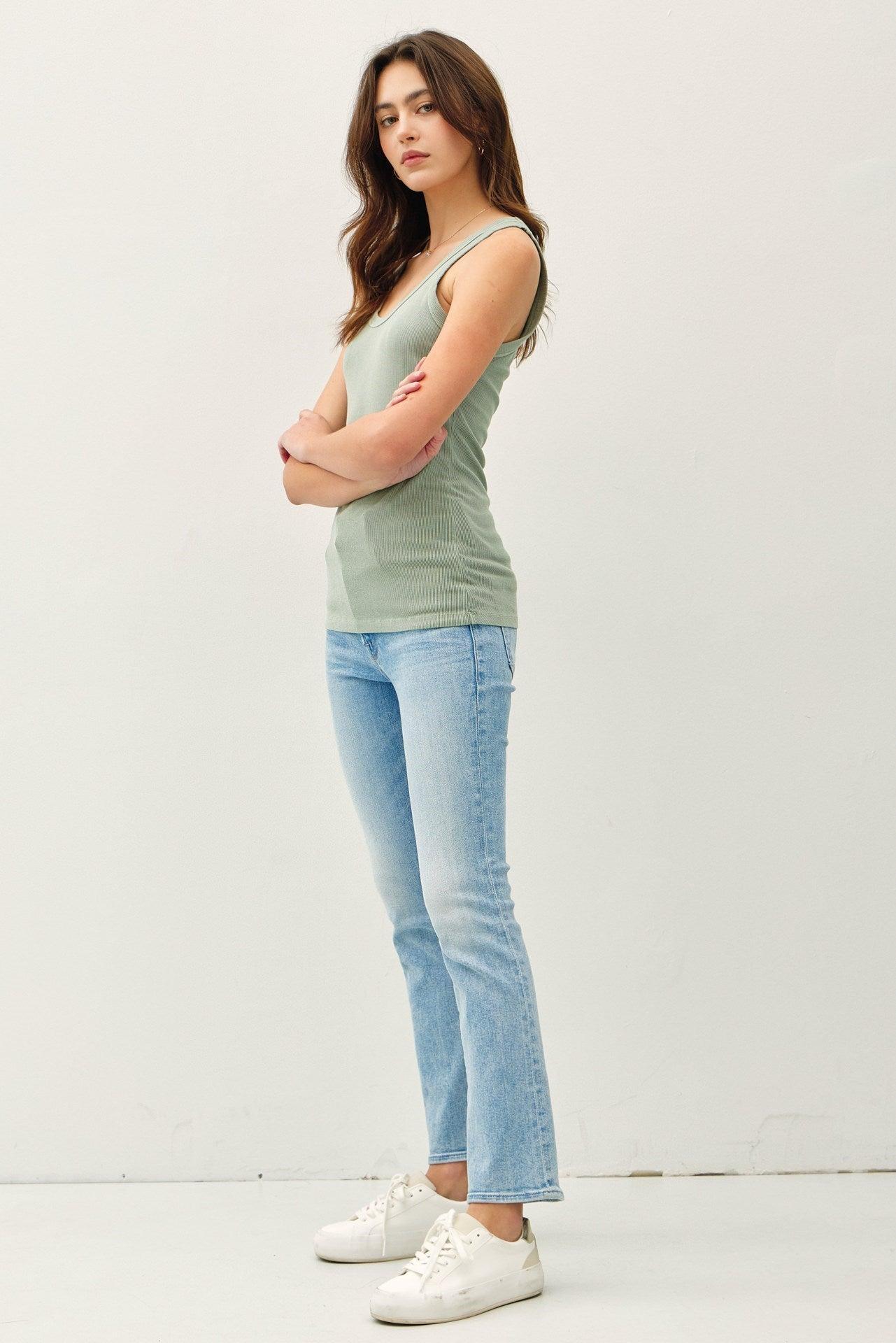 UB BASICS: SPRING BREEZE RIBBED TANK Product Image