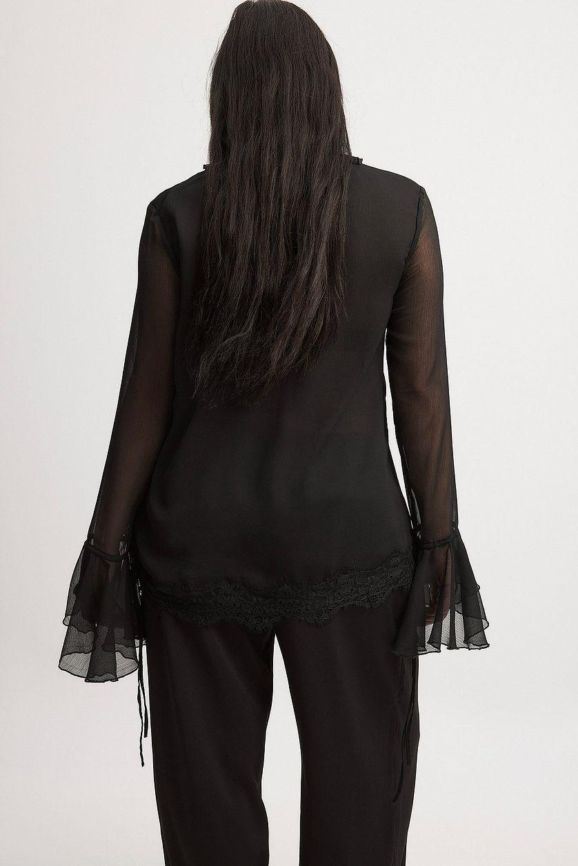 Lace Detail Chiffon Blouse Product Image