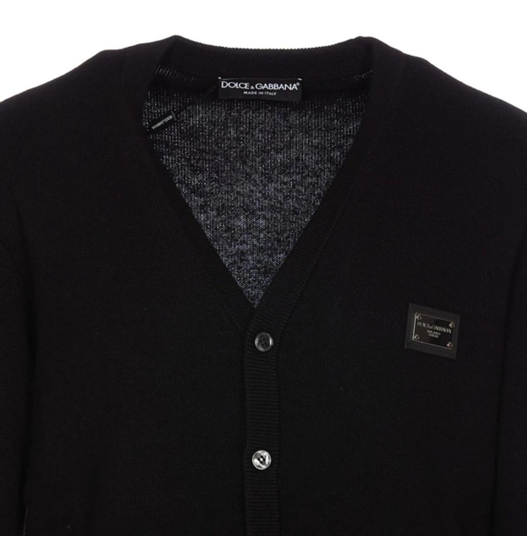 Brand Tag Cardigan In Black Product Image