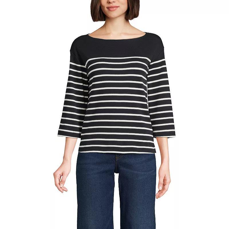 Womens Lands End 3/4 Bell Sleeve Supima Cotton Tee Product Image