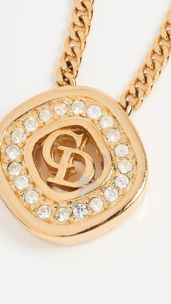 What Goes Around Comes Around Dior Gold Crystal CD Necklace | Shopbop Product Image