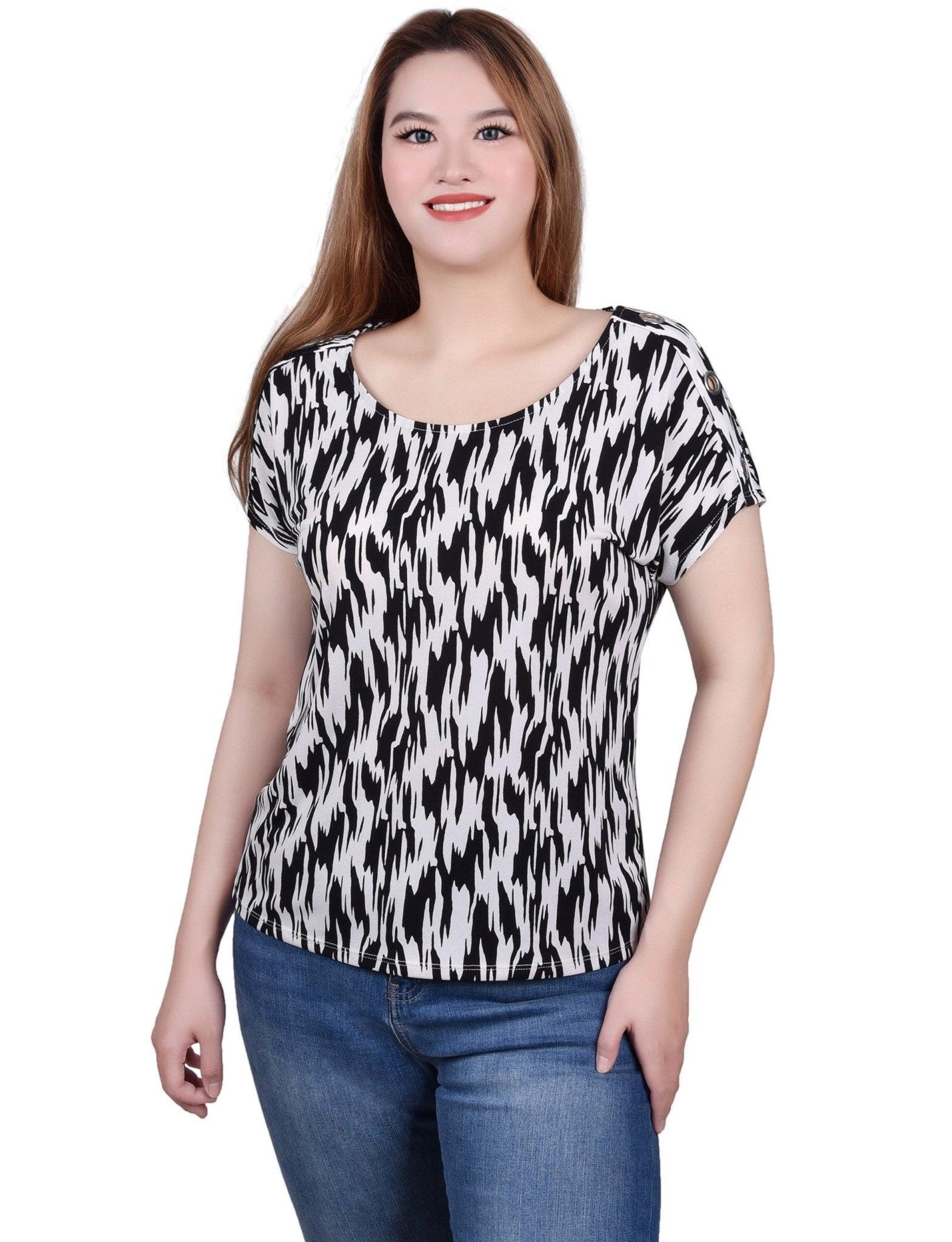 Short Sleeve Extended Sleeve Tunic Top Product Image