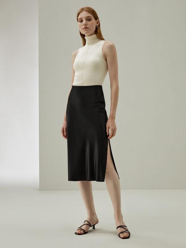 LILYSILK Silk Skirt Pleated - for Women - Black 100% Silk - Luxurious Bias Cut Skirt 16 Product Image